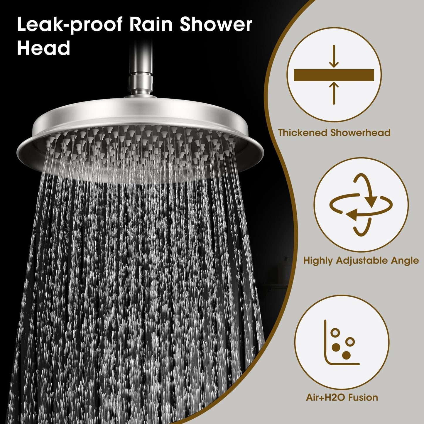 Rain Shower System – Brushed Gold