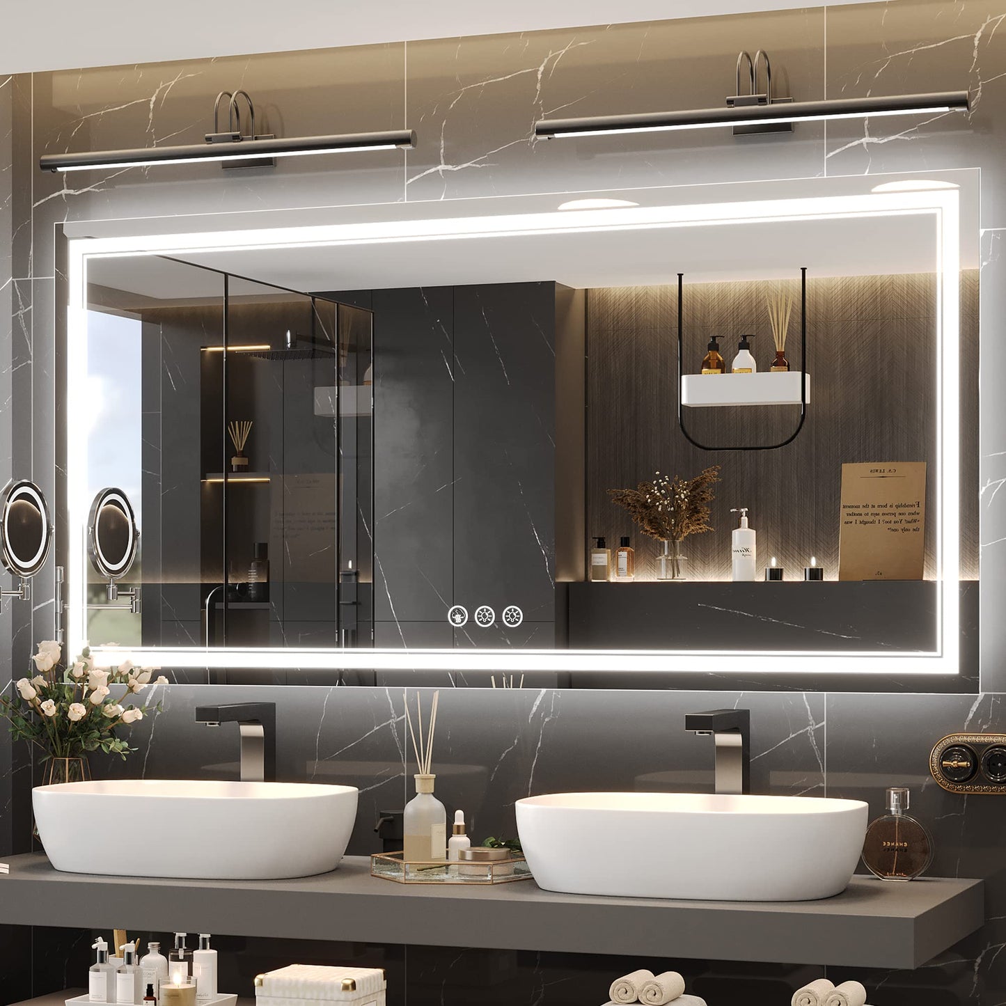 110x40" LED Bathroom Mirror