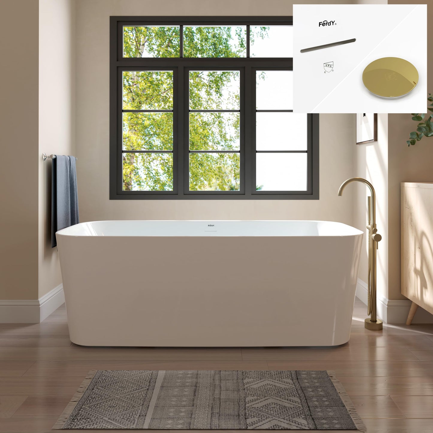 67" FerdY Maui Acrylic Tub