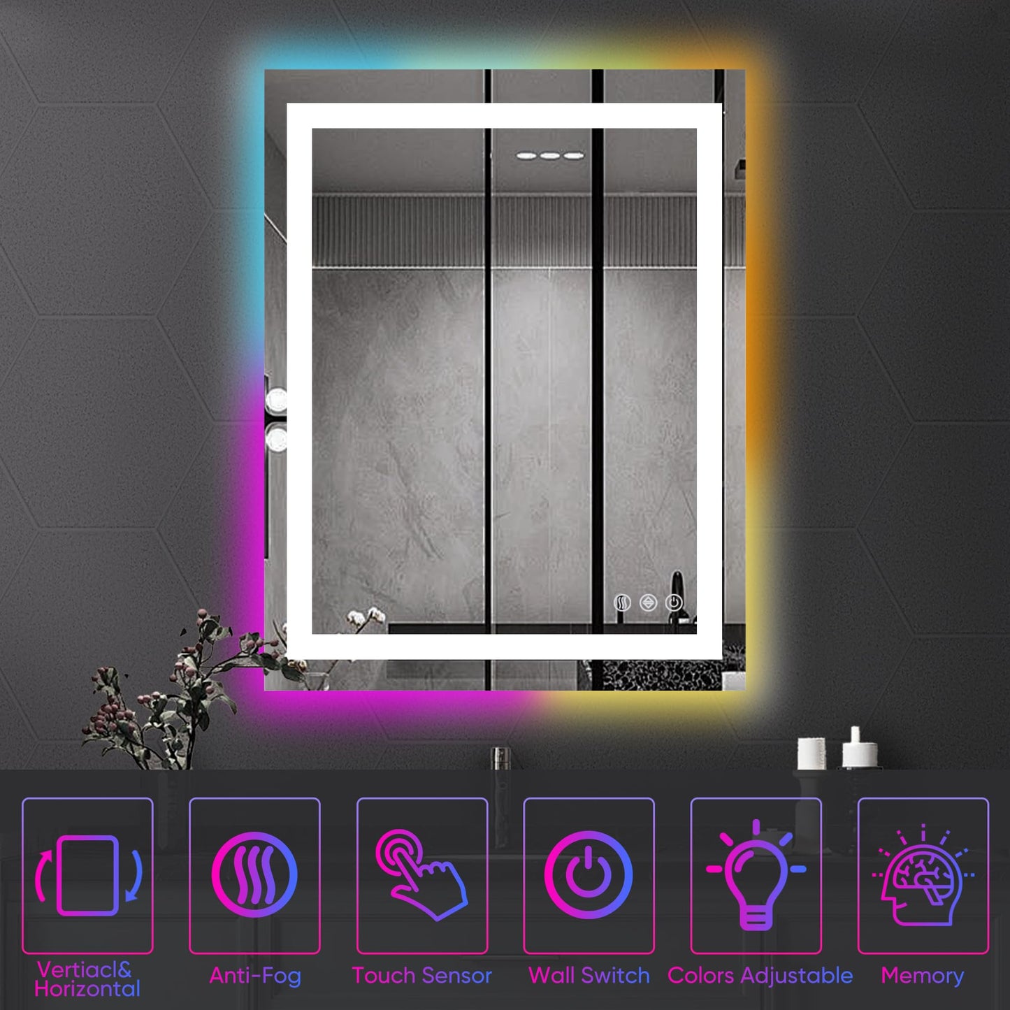 Antok 36x48 LED Bathroom Mirror