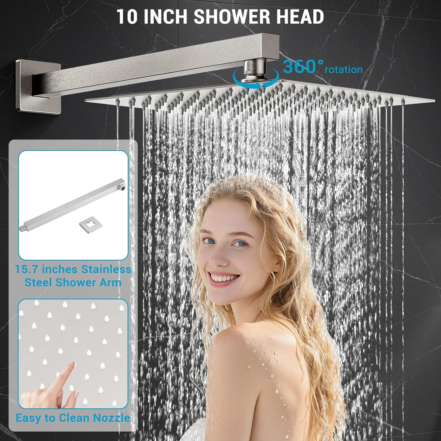 Rainfall Shower Set – Brushed Nickel