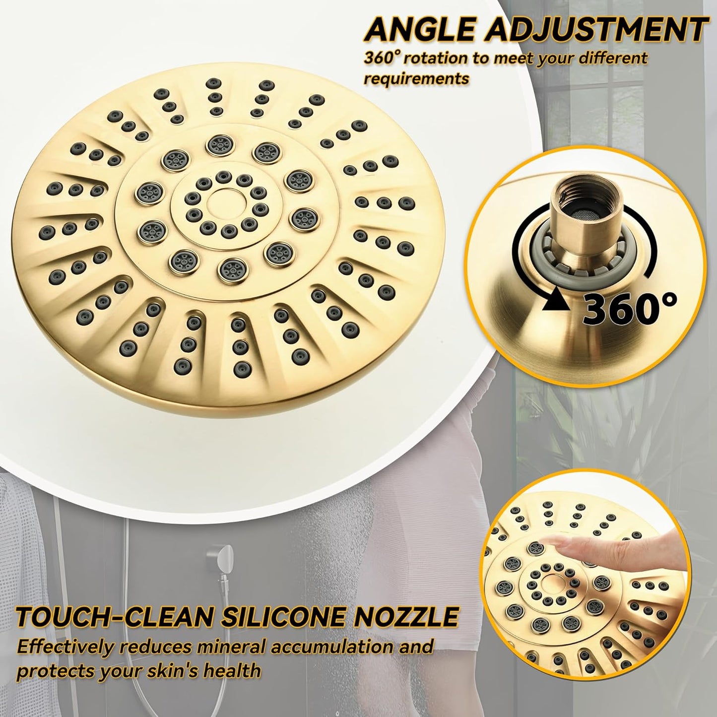 Shower Tub Faucet Set - Brushed Gold