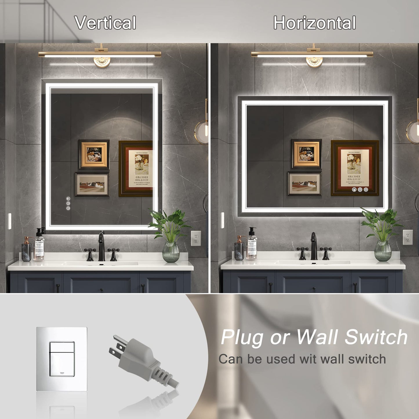 110x40" LED Bathroom Mirror