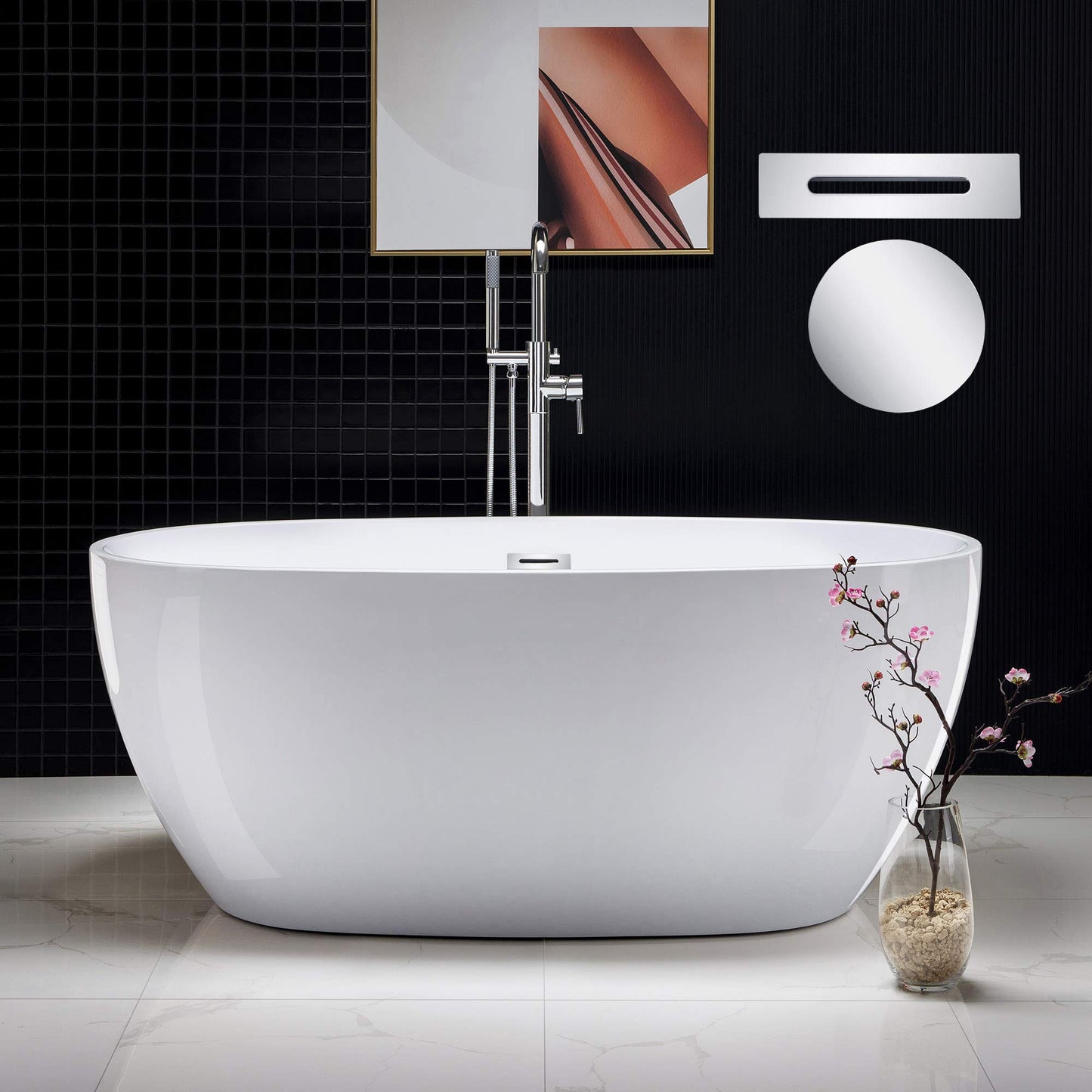 59" WOODBRIDGE Tub - White