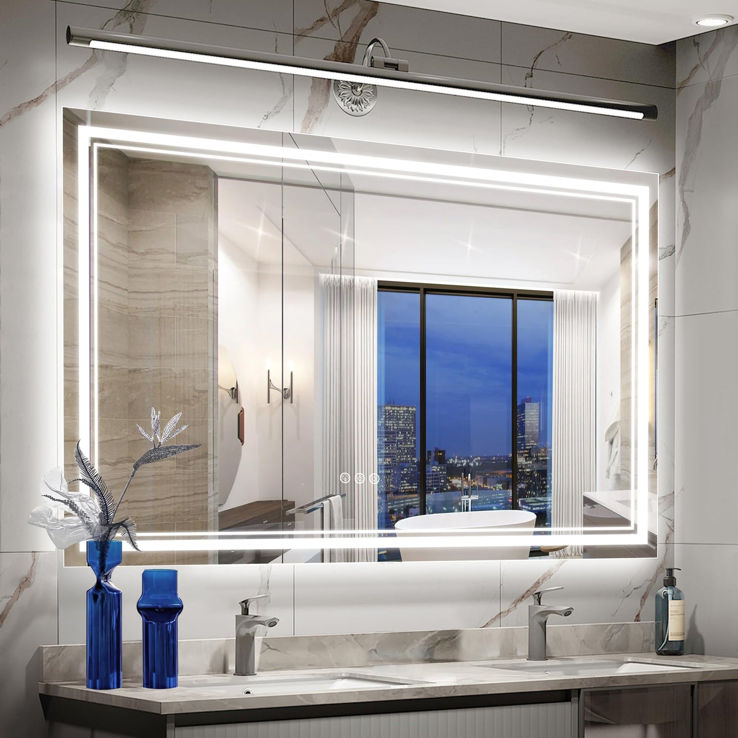 110x40" LED Bathroom Mirror