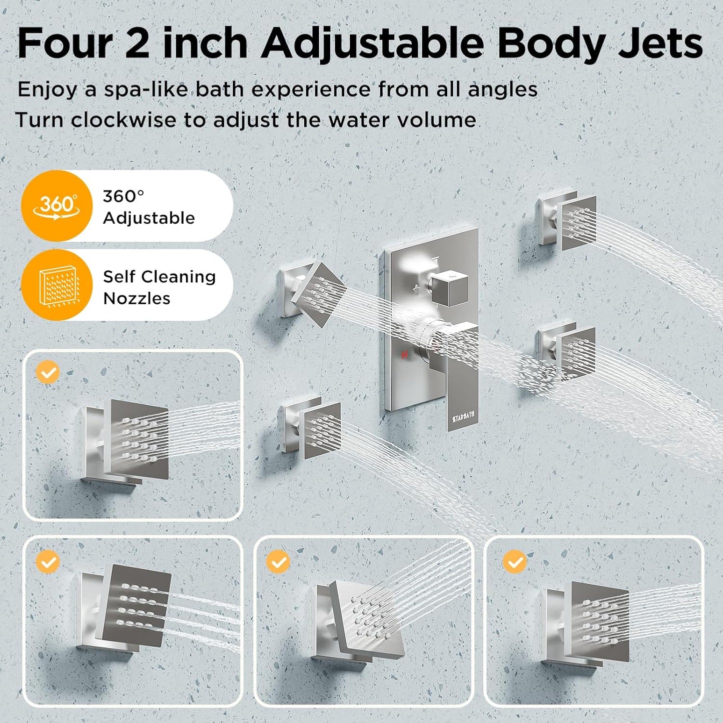 4-Jet Shower System – Brushed Nickel