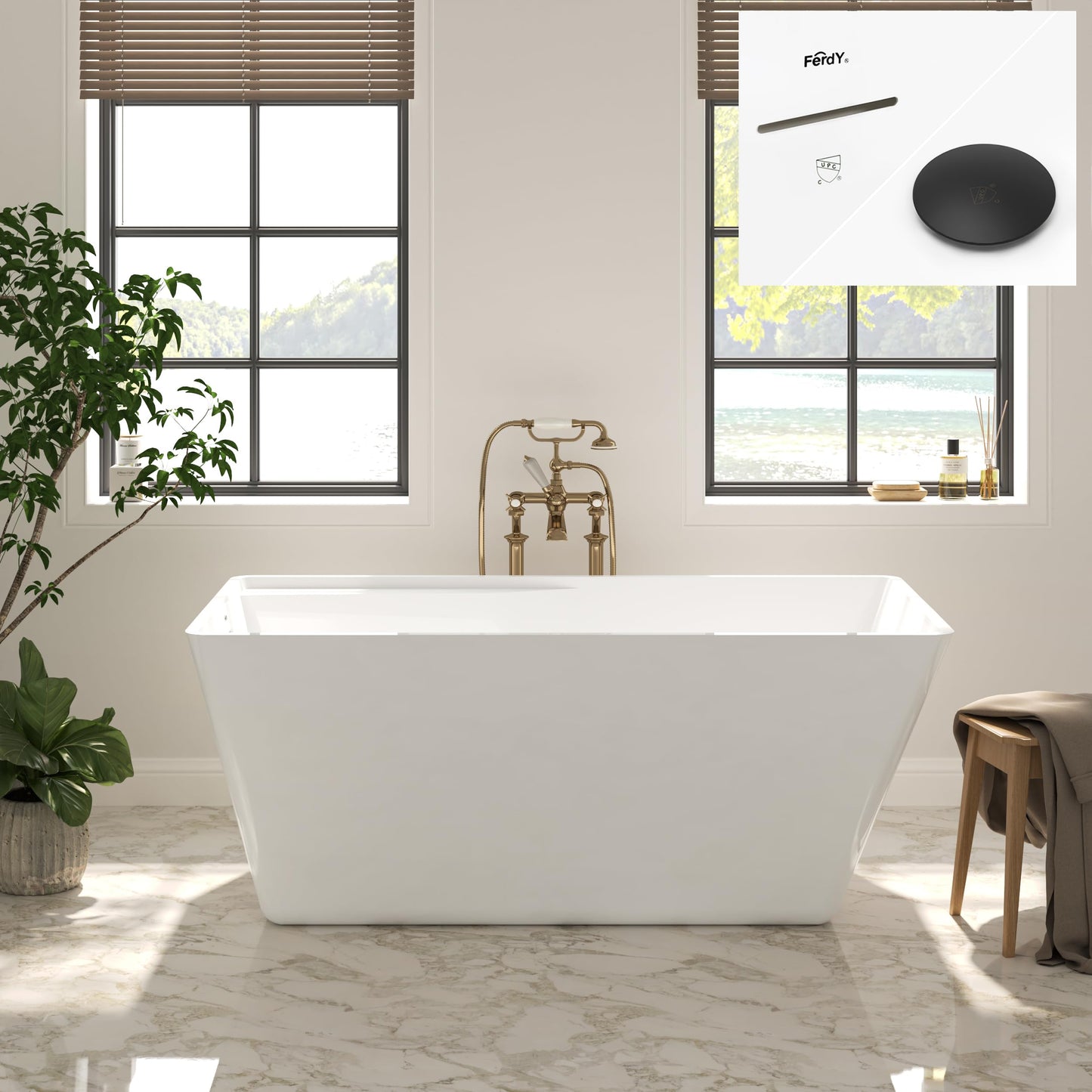 67" FerdY Maui Acrylic Tub