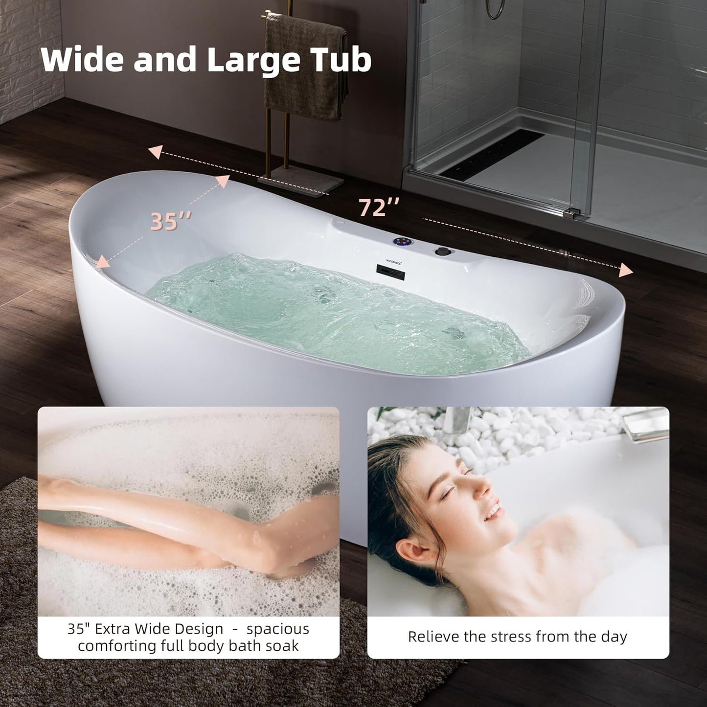 72" WOODBRIDGE Whirlpool Tub