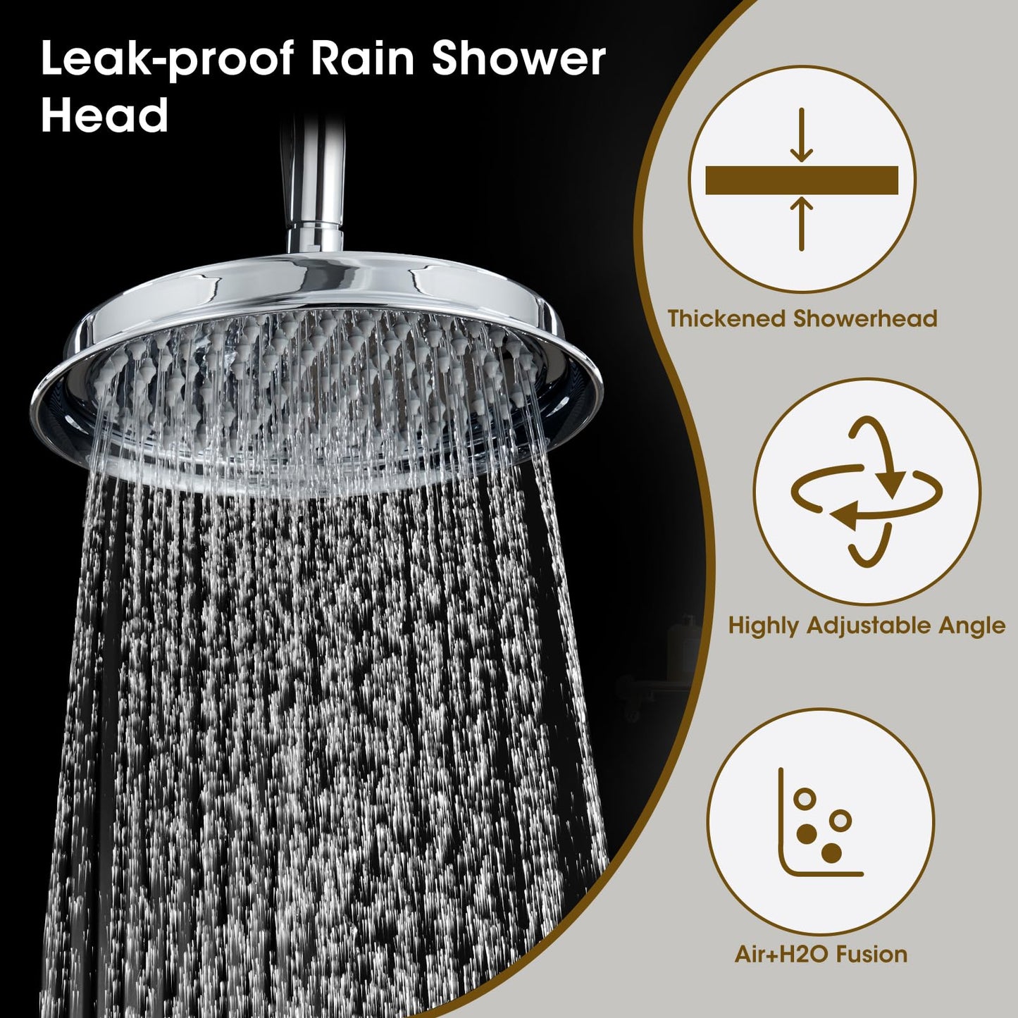 Rain Shower System – Brushed Gold