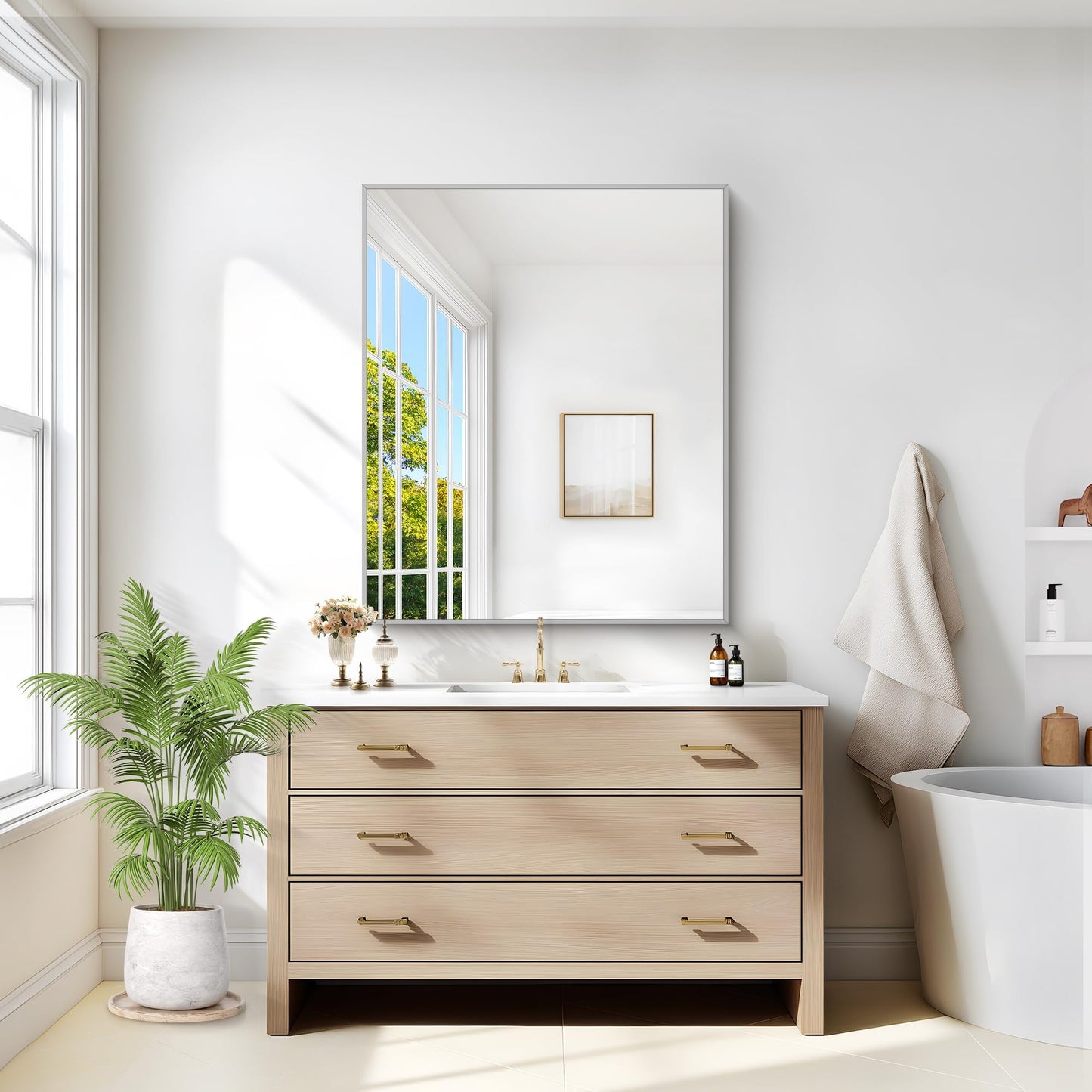 40x48 Black Bathroom Mirror