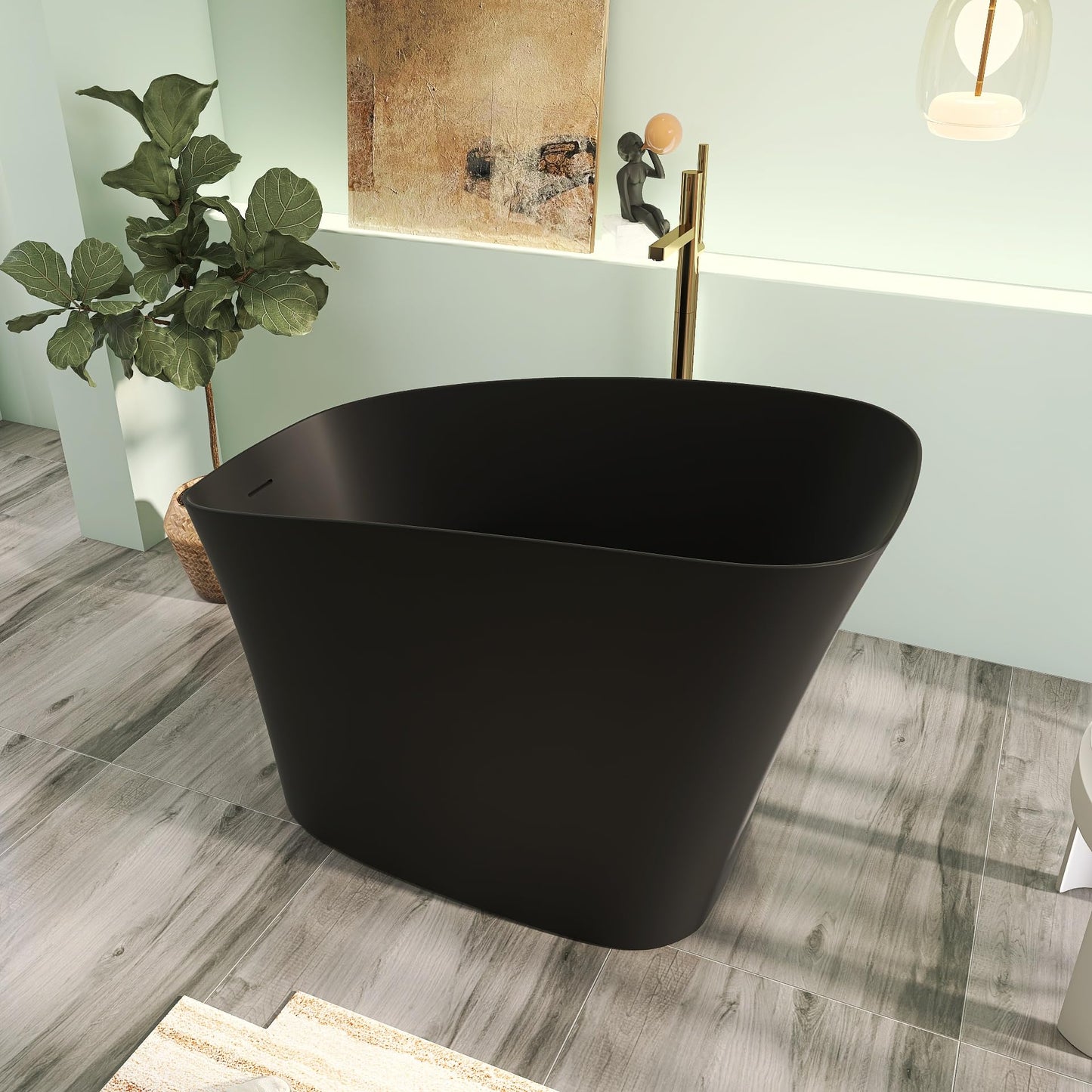 65" Solid Surface Tub - Cream