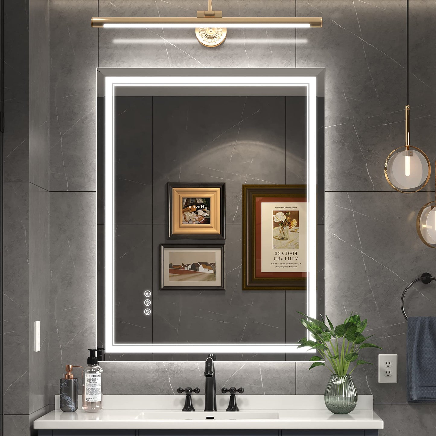 110x40" LED Bathroom Mirror