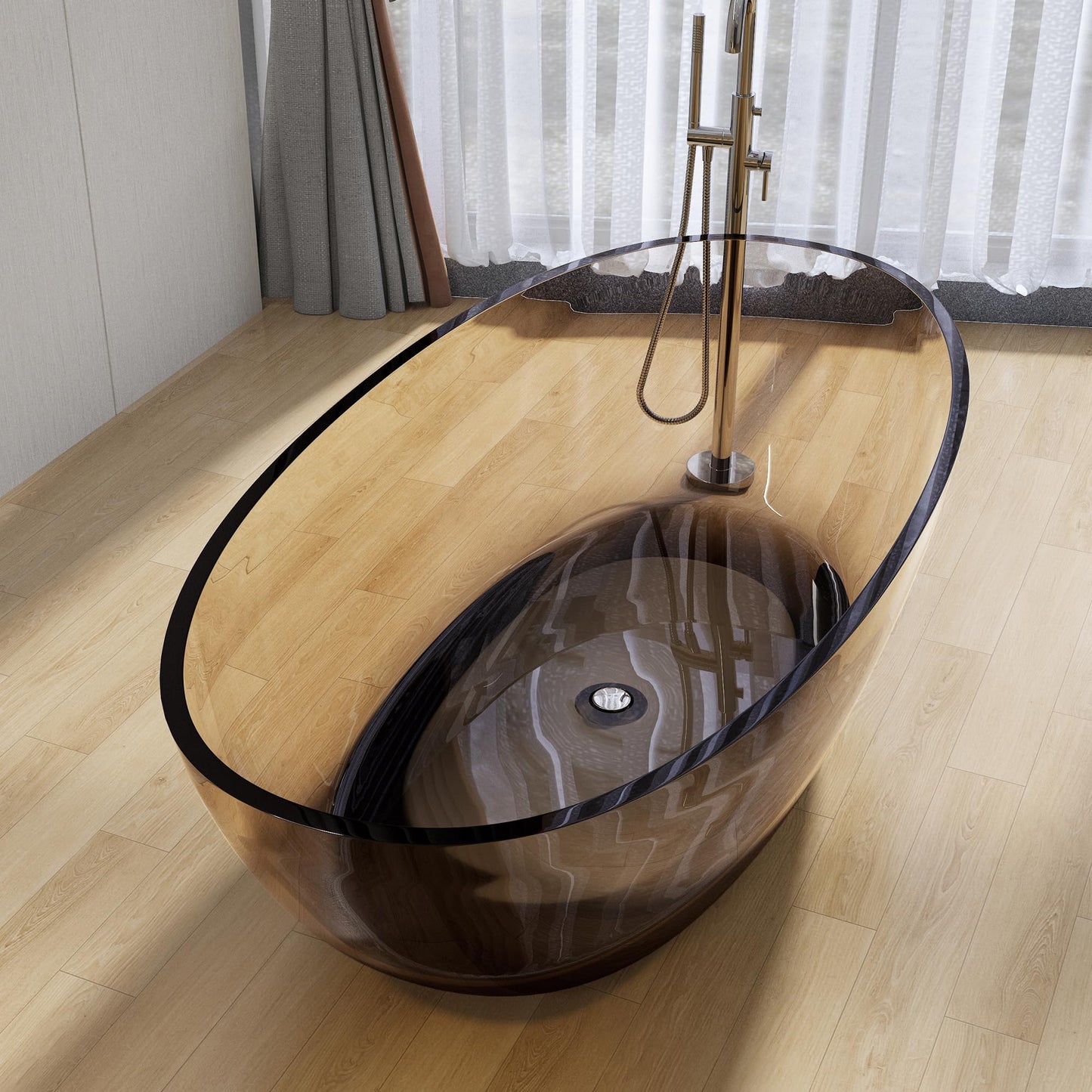71" Stone Bathtub - Grey