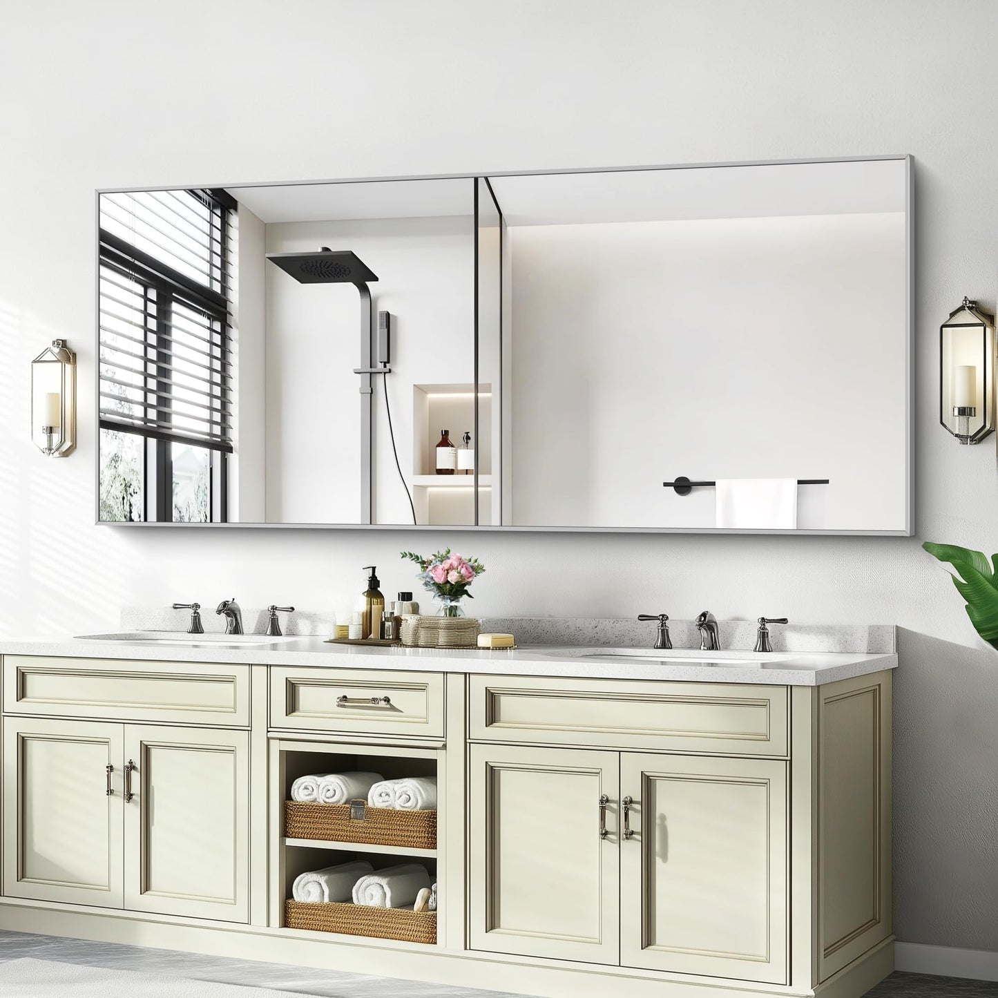 40x48 Black Bathroom Mirror