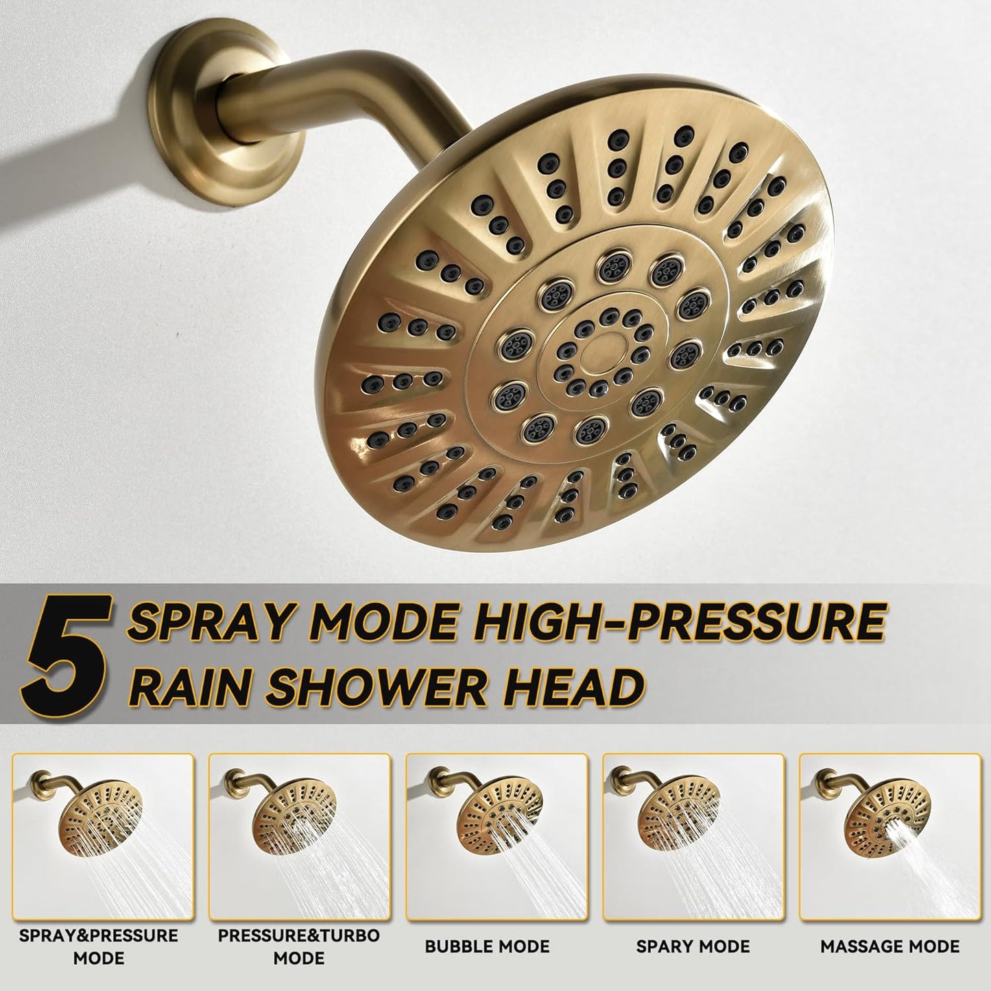 Shower Tub Faucet Set - Brushed Gold