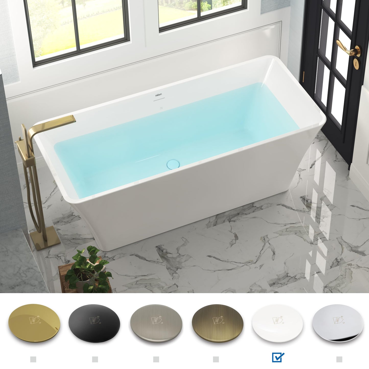 67" FerdY Maui Acrylic Tub