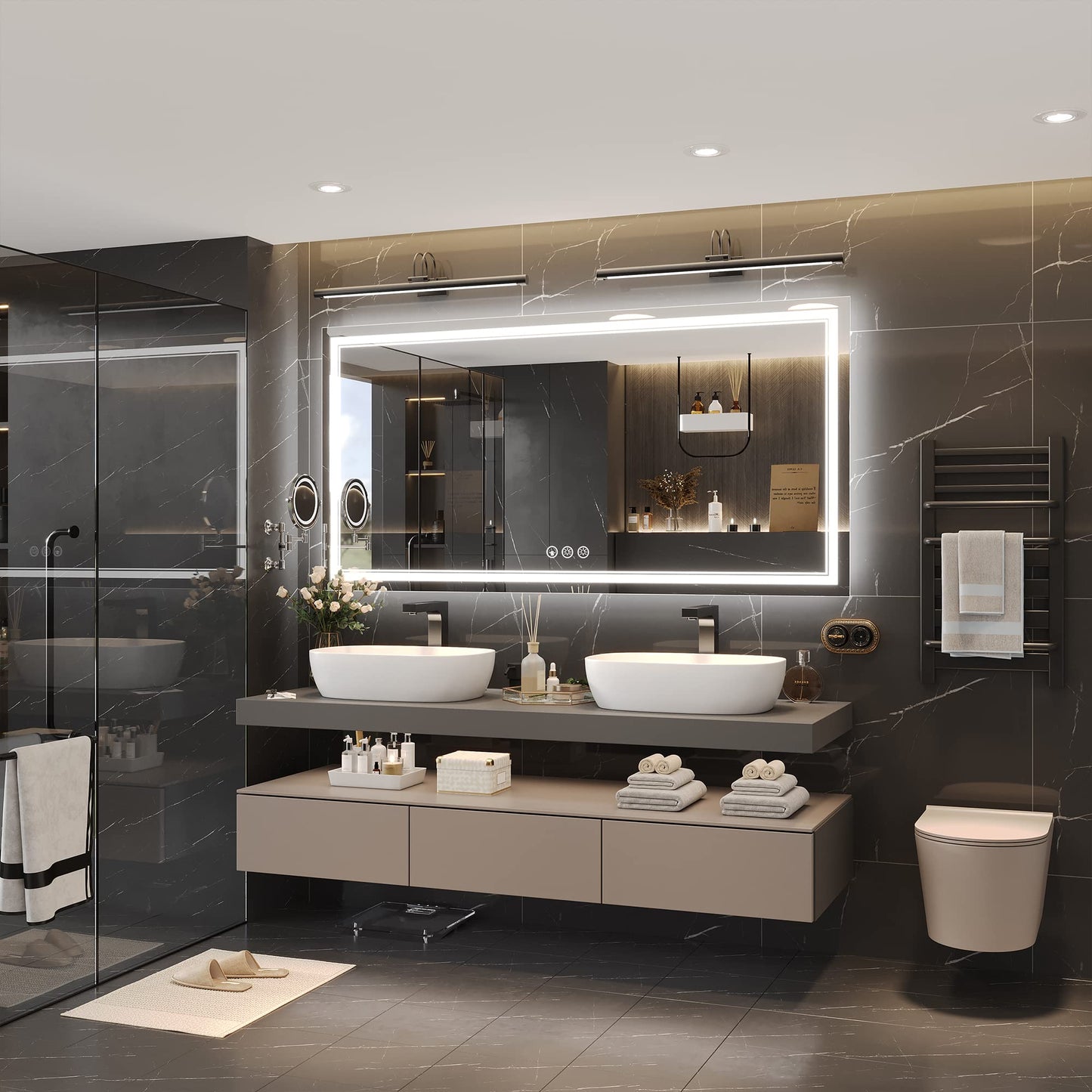 110x40" LED Bathroom Mirror