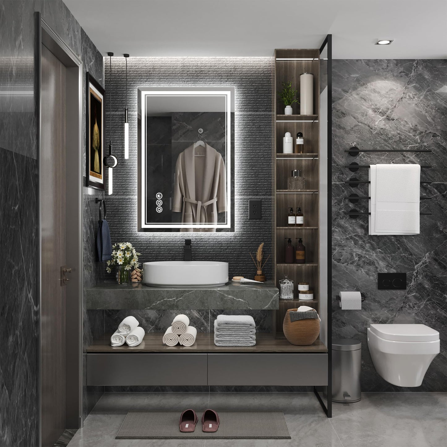110x40" LED Bathroom Mirror