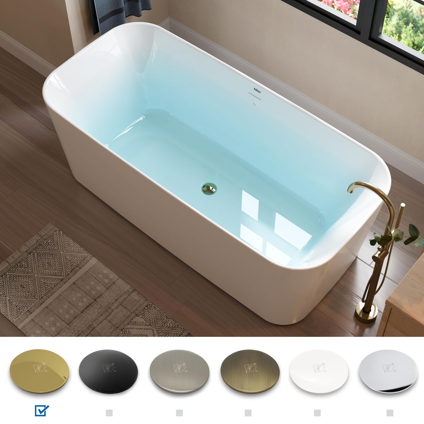 67" FerdY Maui Acrylic Tub