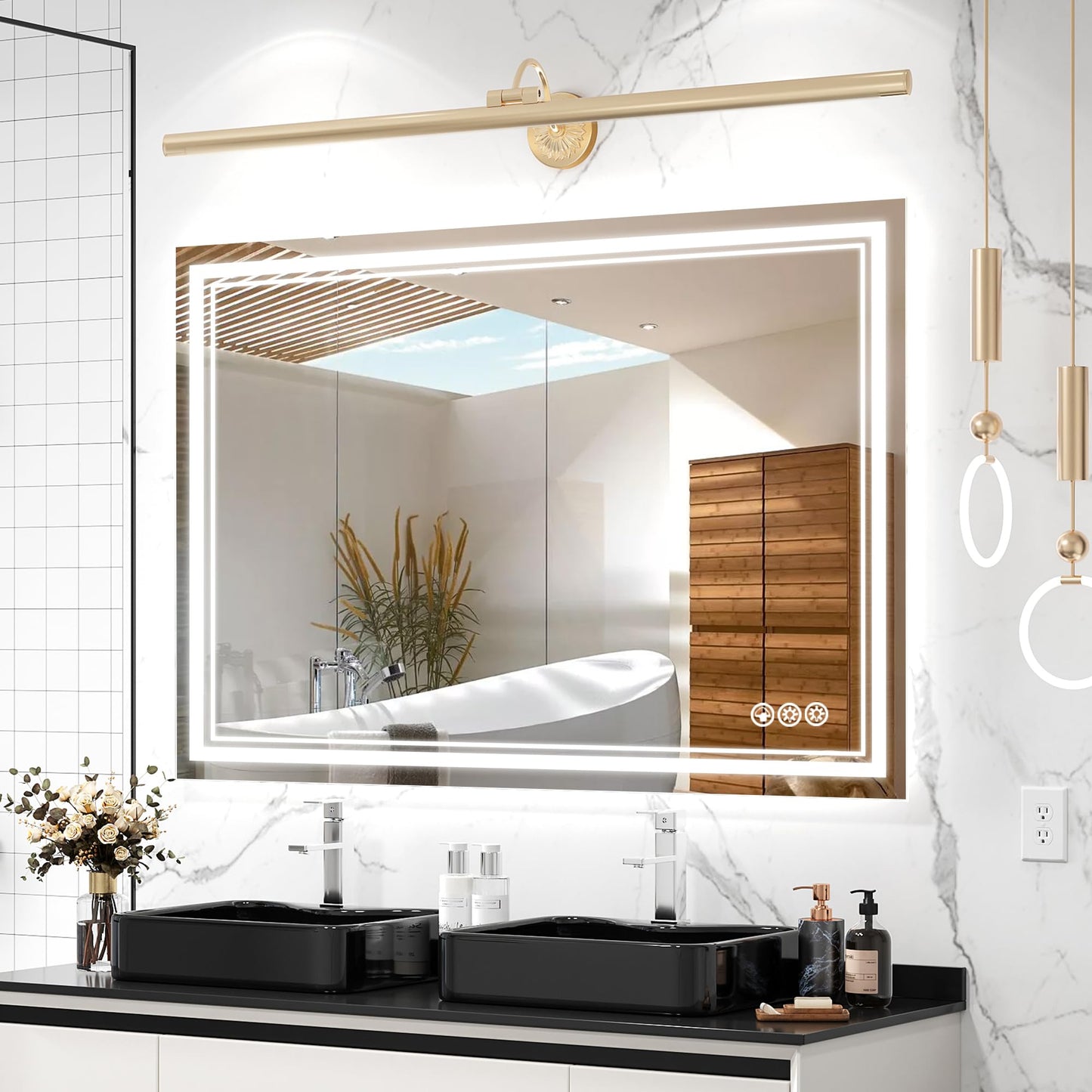 110x40" LED Bathroom Mirror