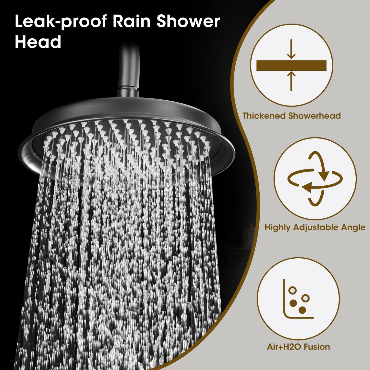Rain Shower System – Brushed Gold