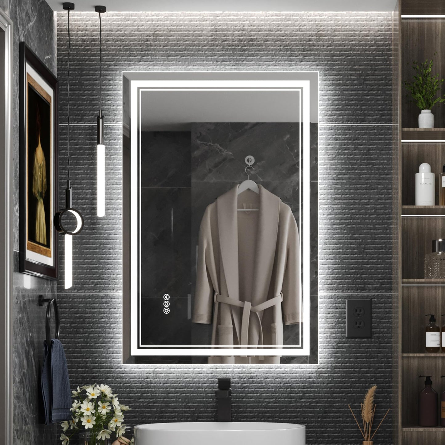 110x40" LED Bathroom Mirror