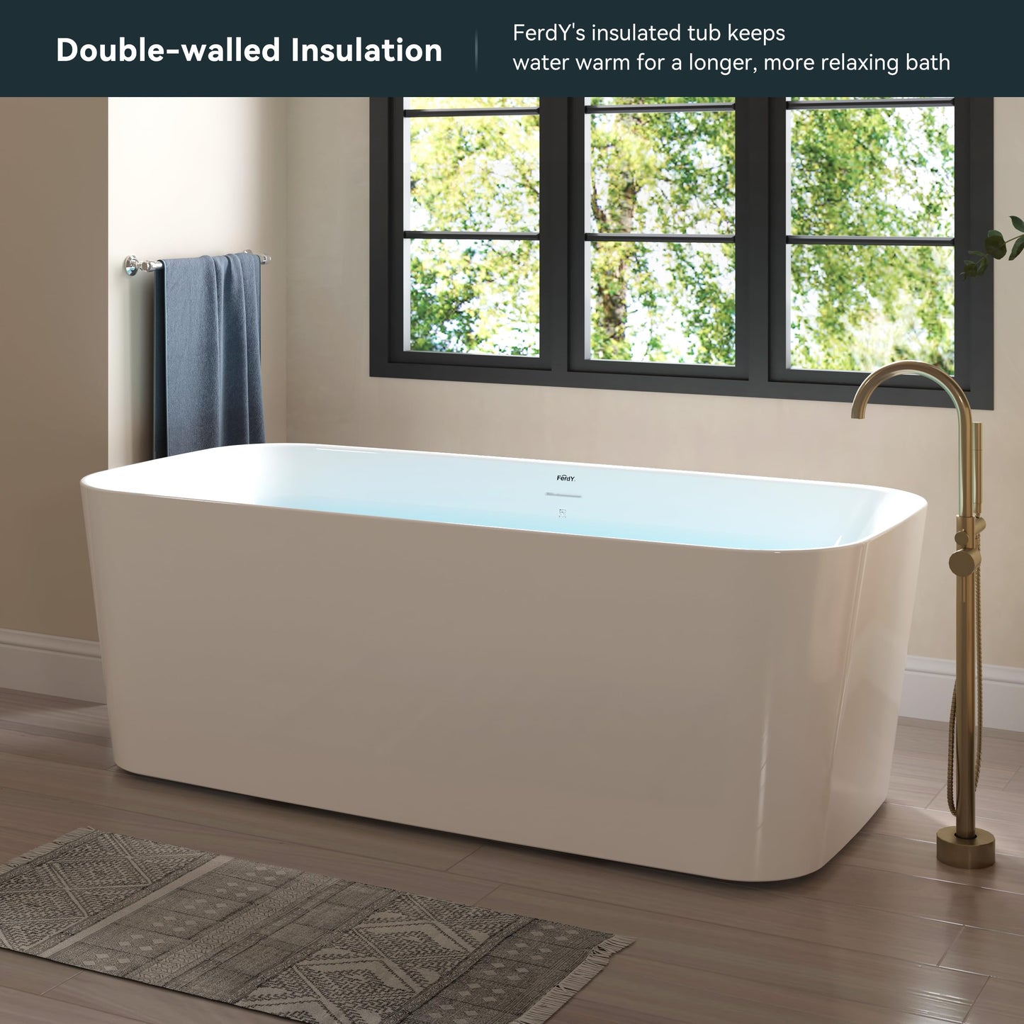 67" FerdY Maui Acrylic Tub
