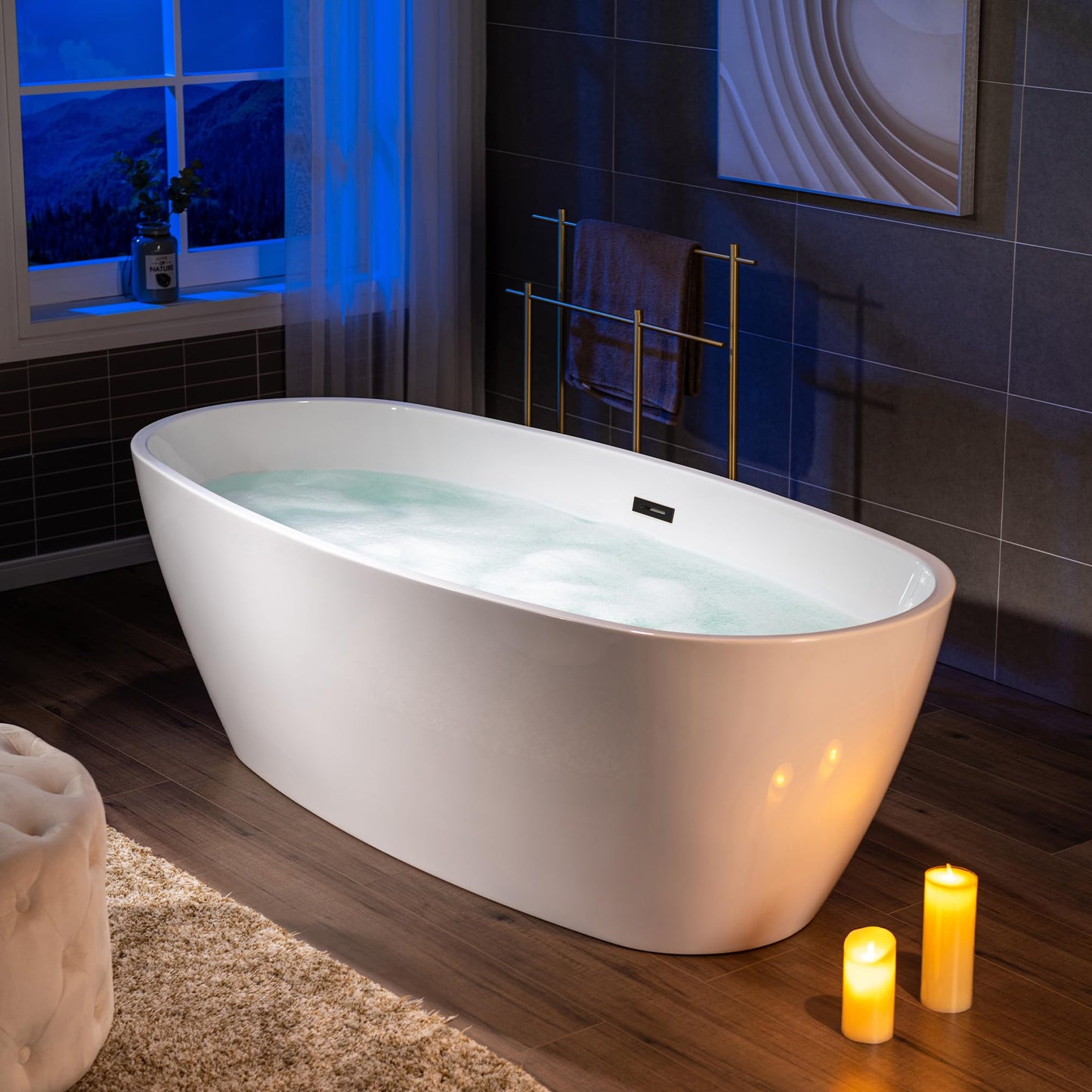 59" WOODBRIDGE Tub - White