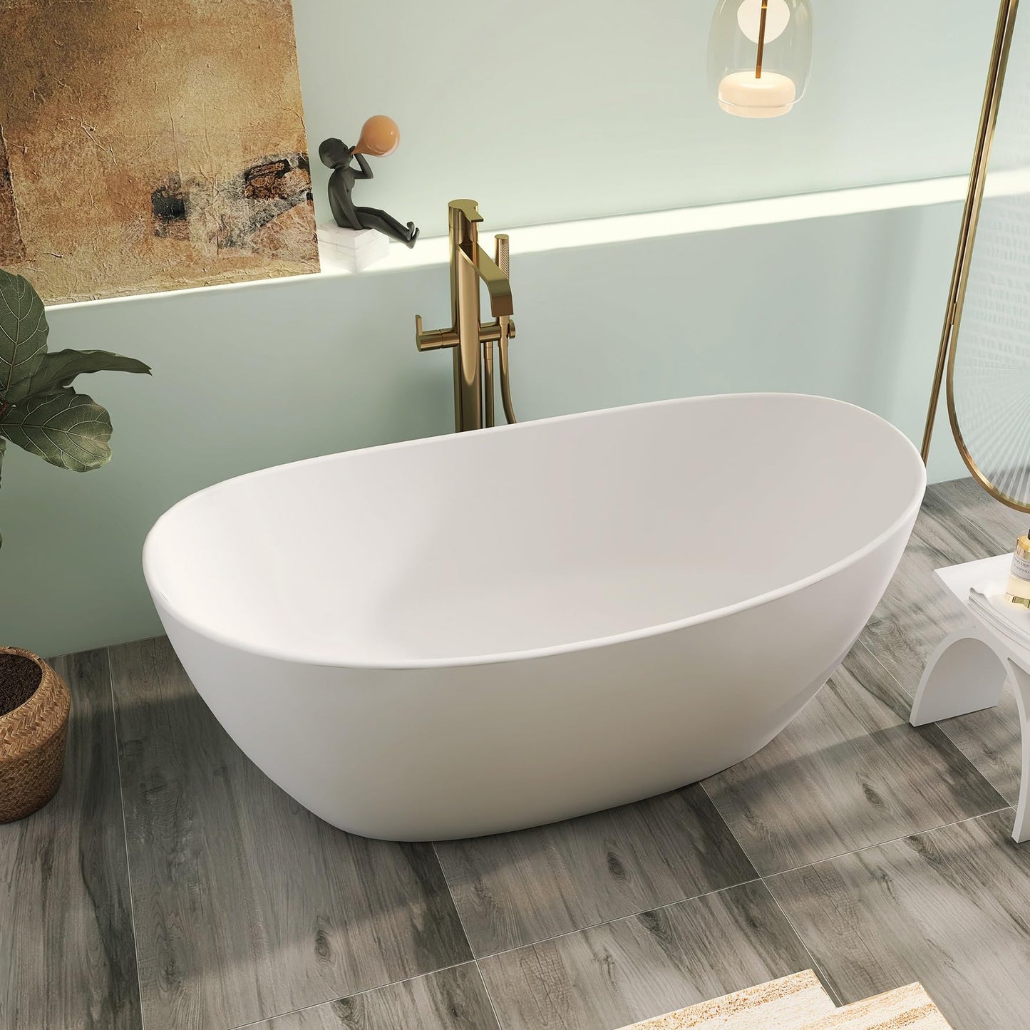 65" Solid Surface Tub - Cream
