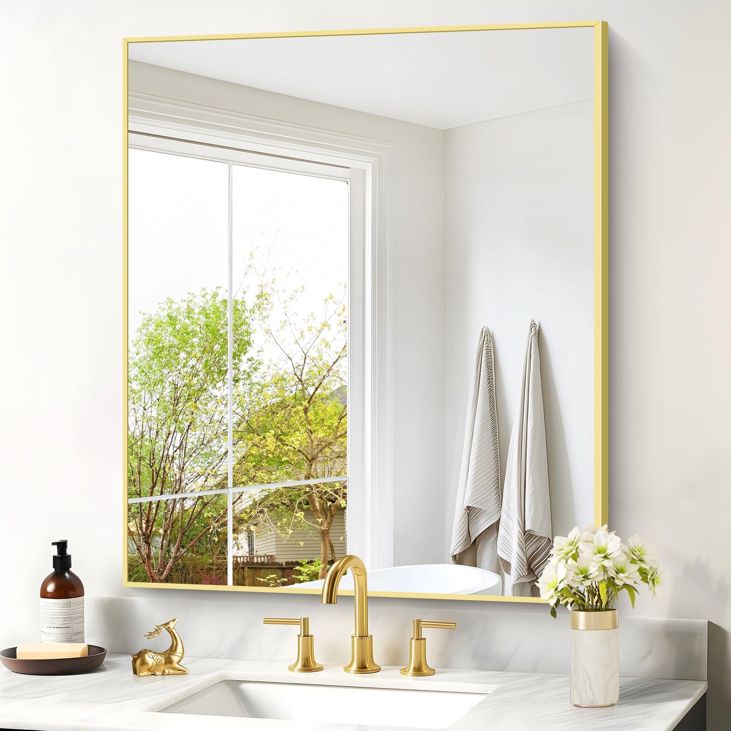 40x48 Black Bathroom Mirror