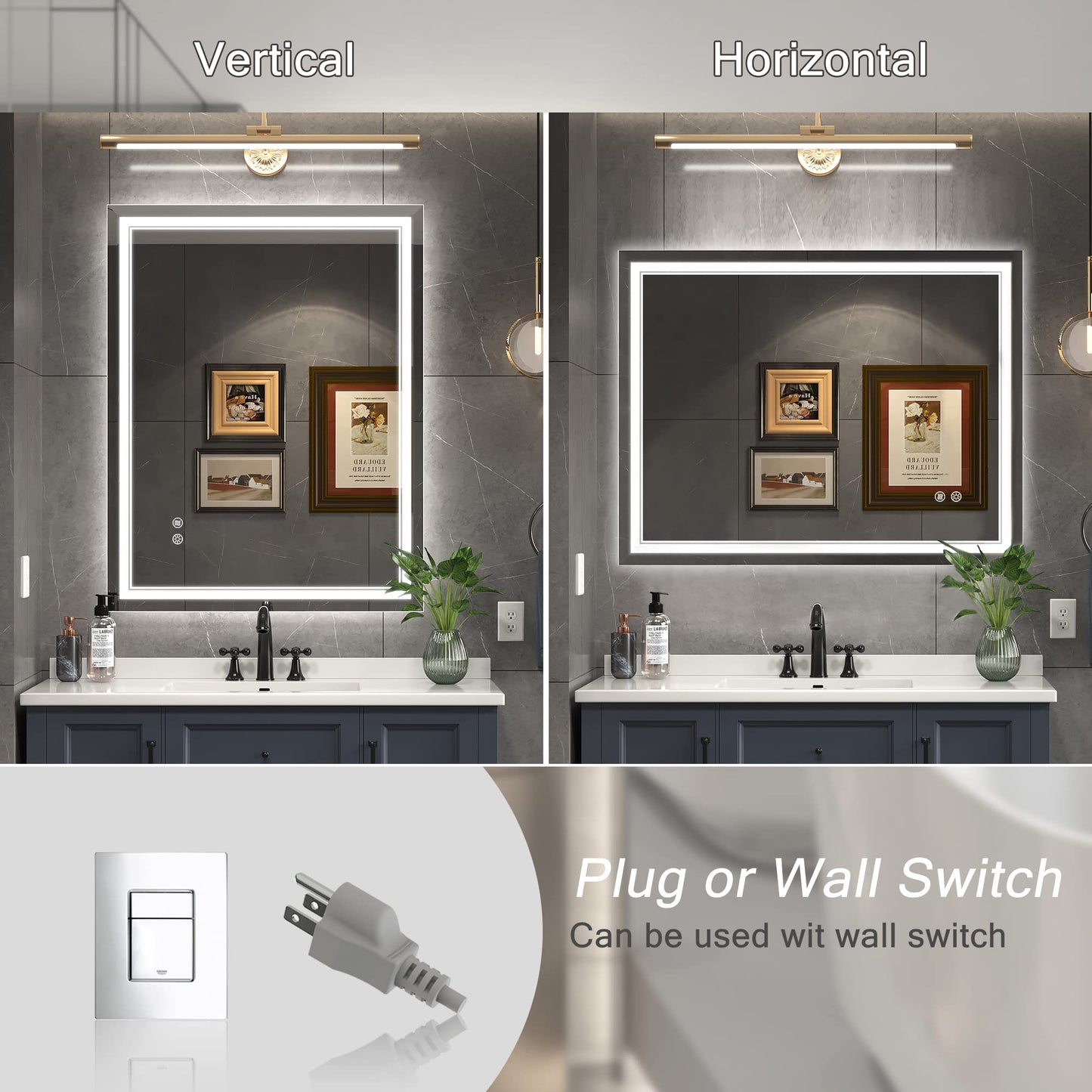 110x40" LED Bathroom Mirror