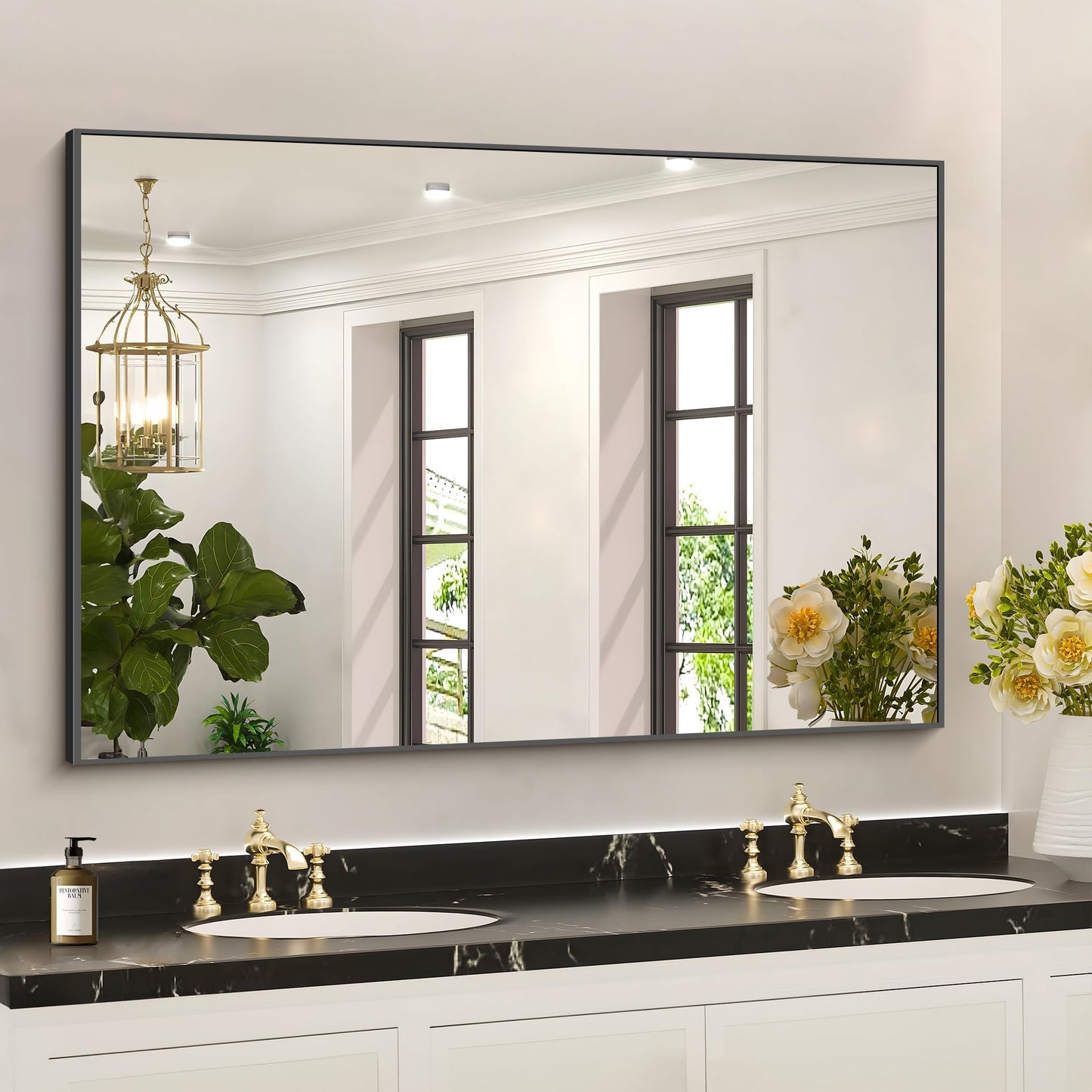 40x48 Black Bathroom Mirror