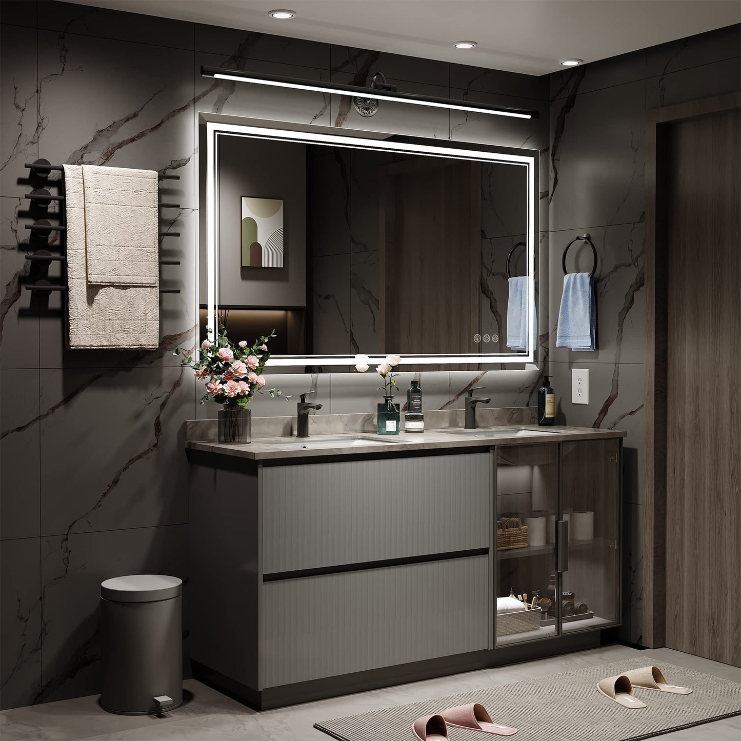 110x40" LED Bathroom Mirror