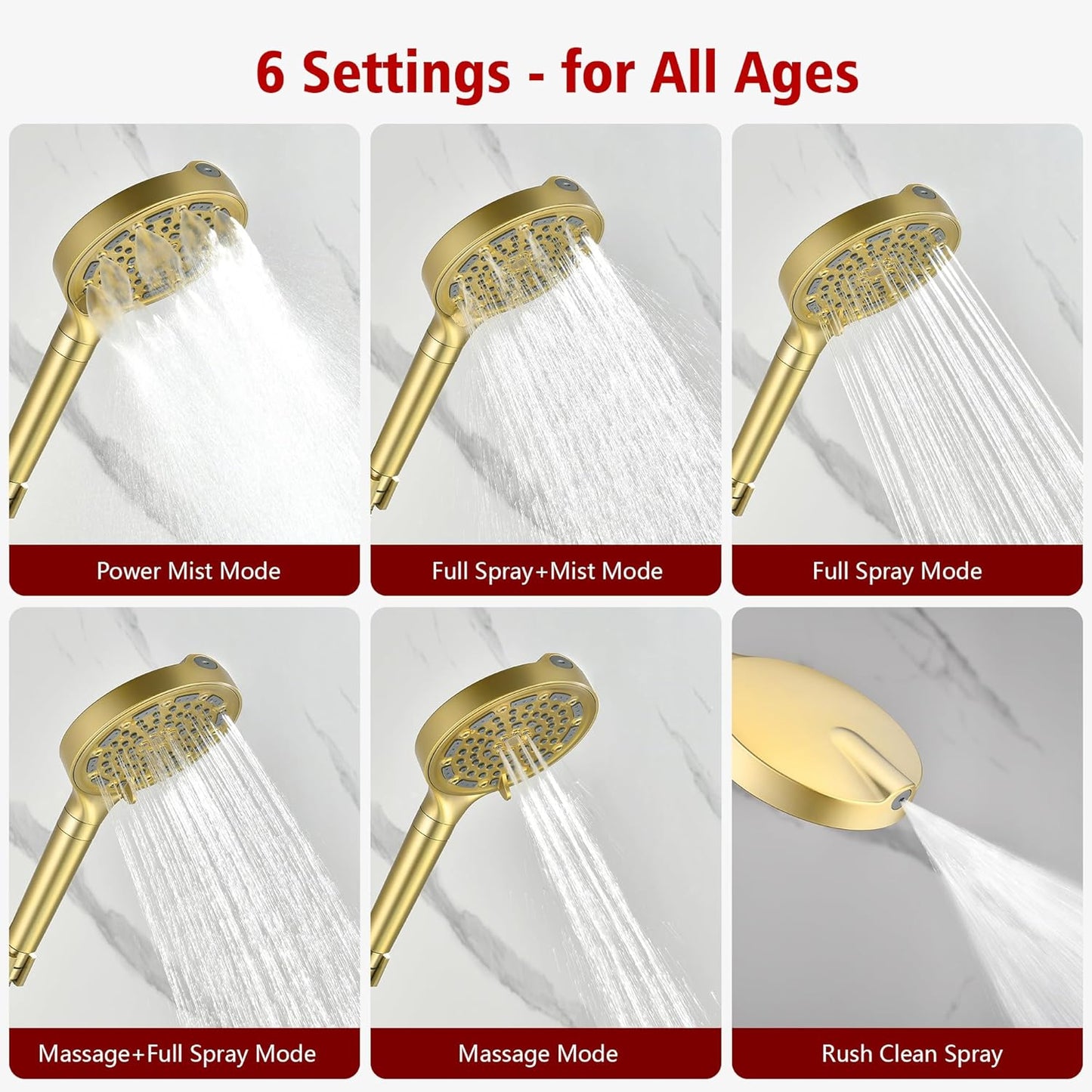 Brushed Gold Shower Set