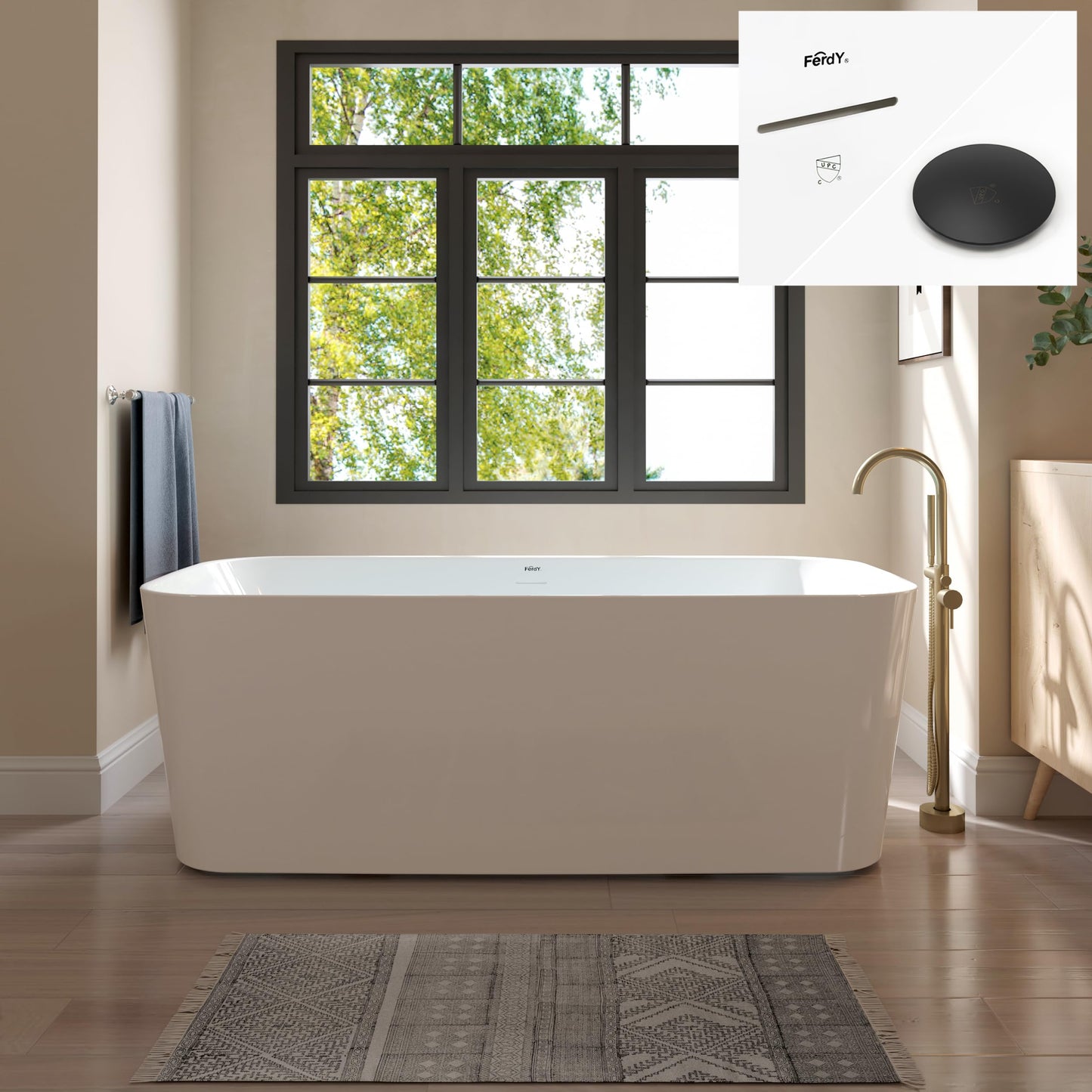67" FerdY Maui Acrylic Tub