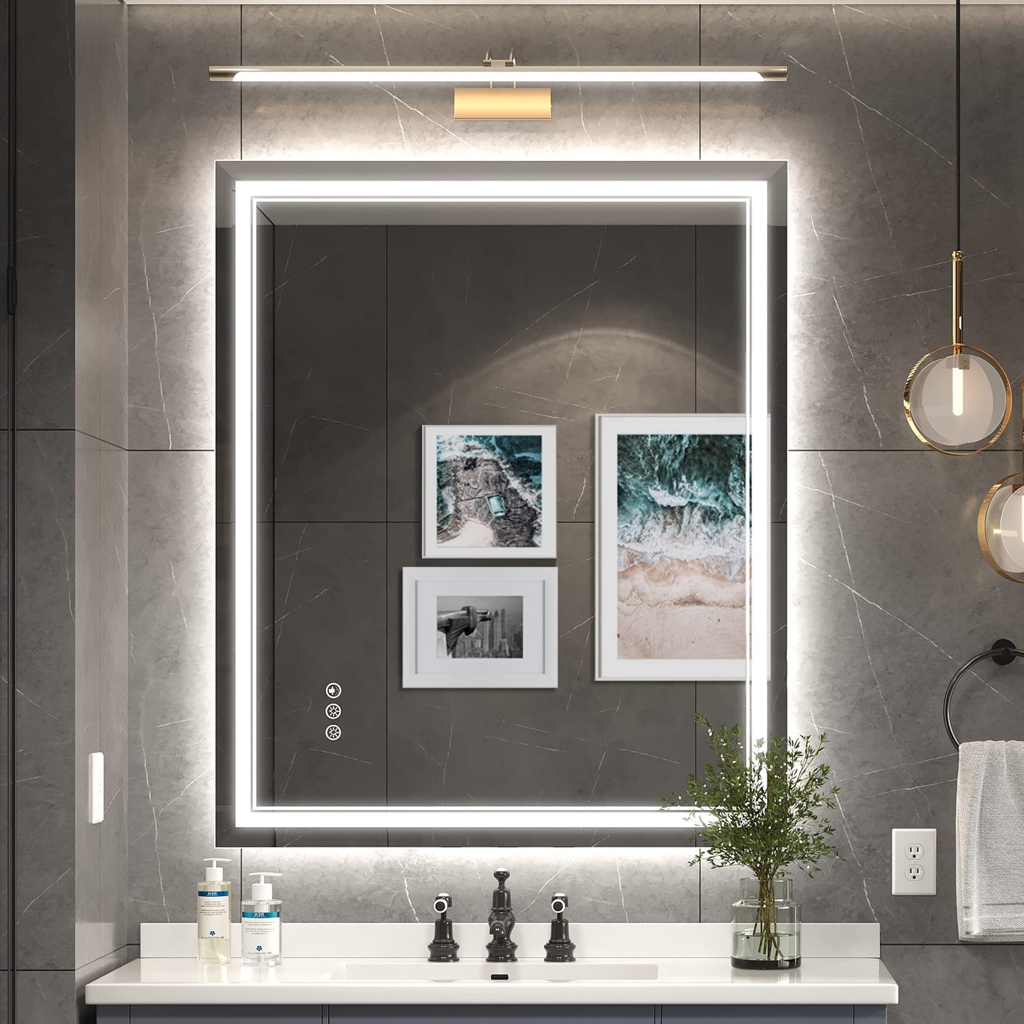 110x40" LED Bathroom Mirror