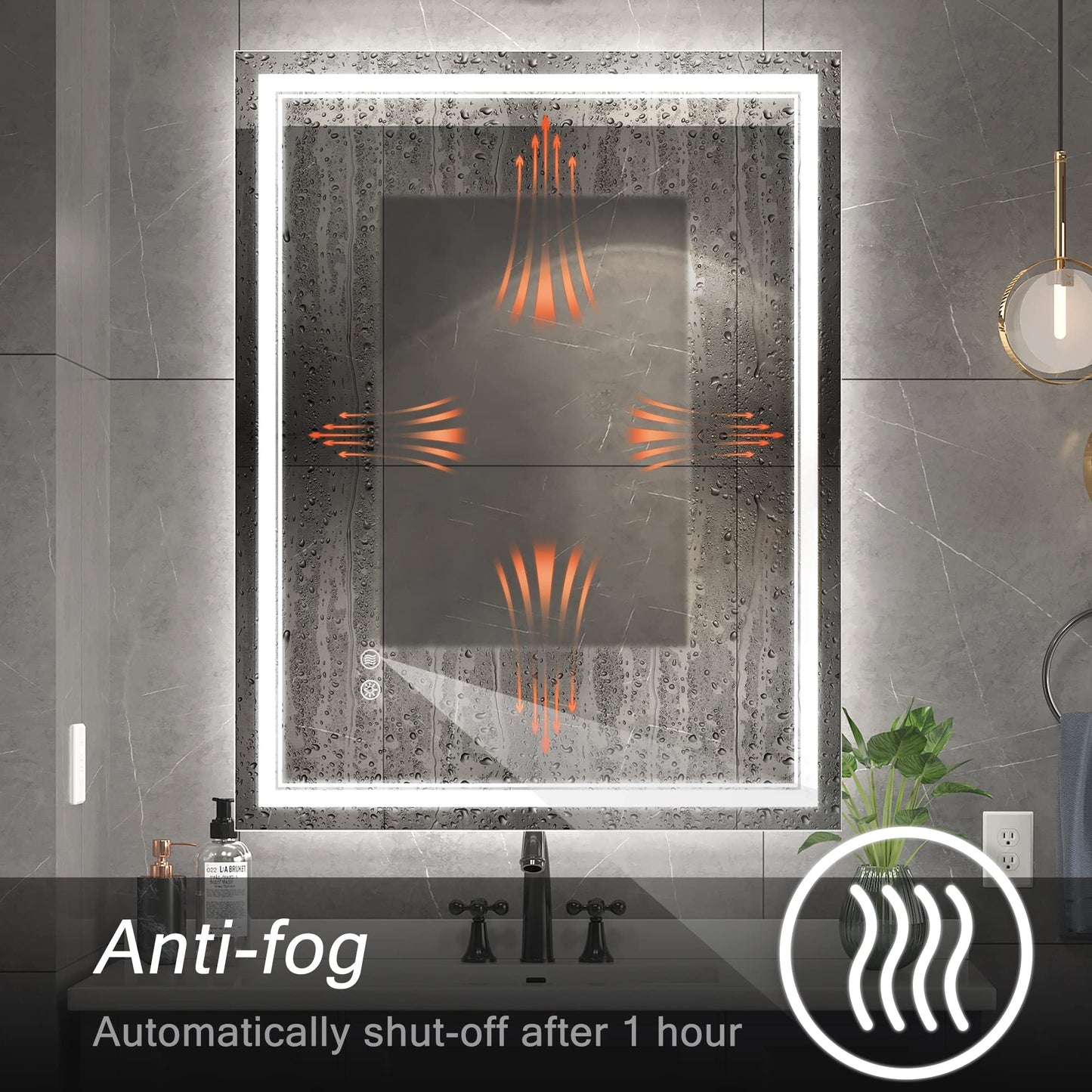 110x40" LED Bathroom Mirror