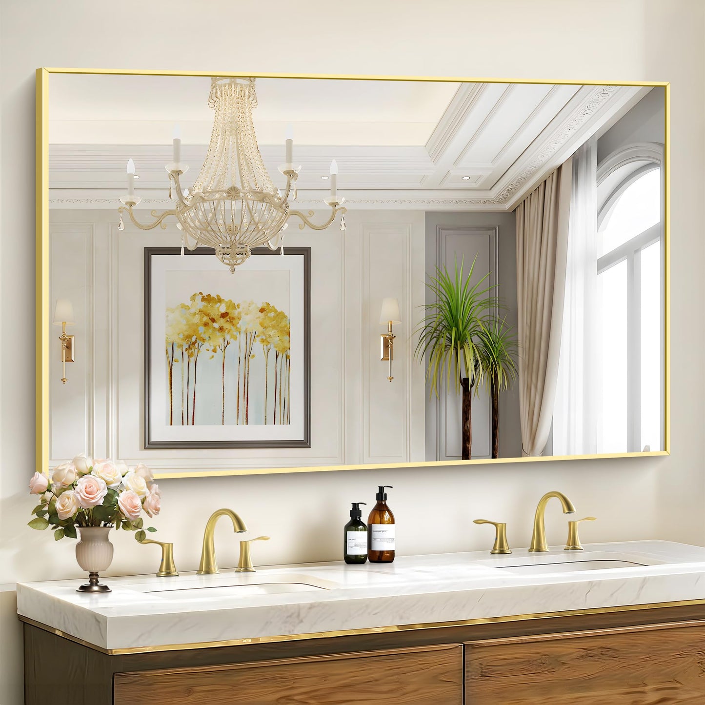 40x48 Black Bathroom Mirror