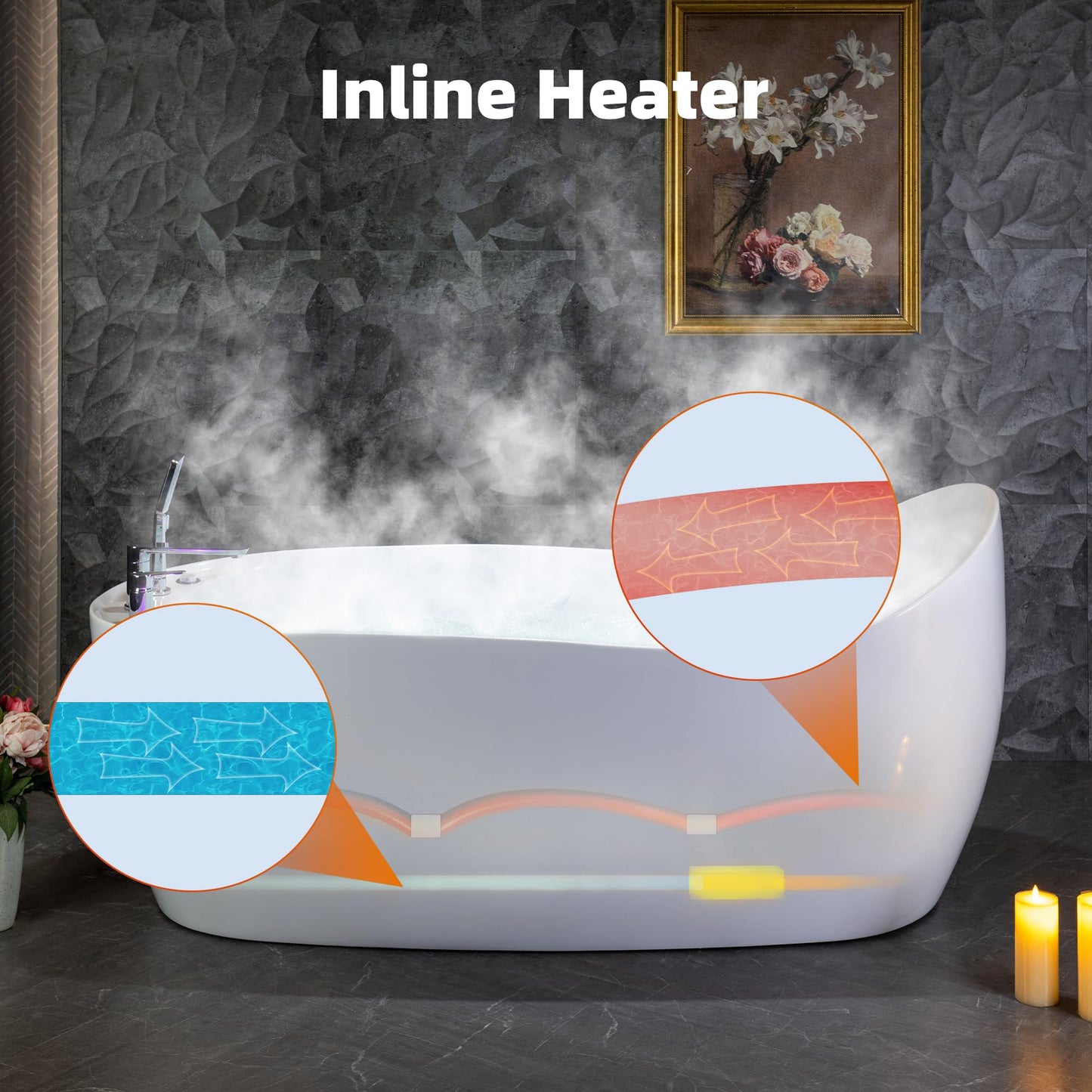 72" WOODBRIDGE Whirlpool Tub