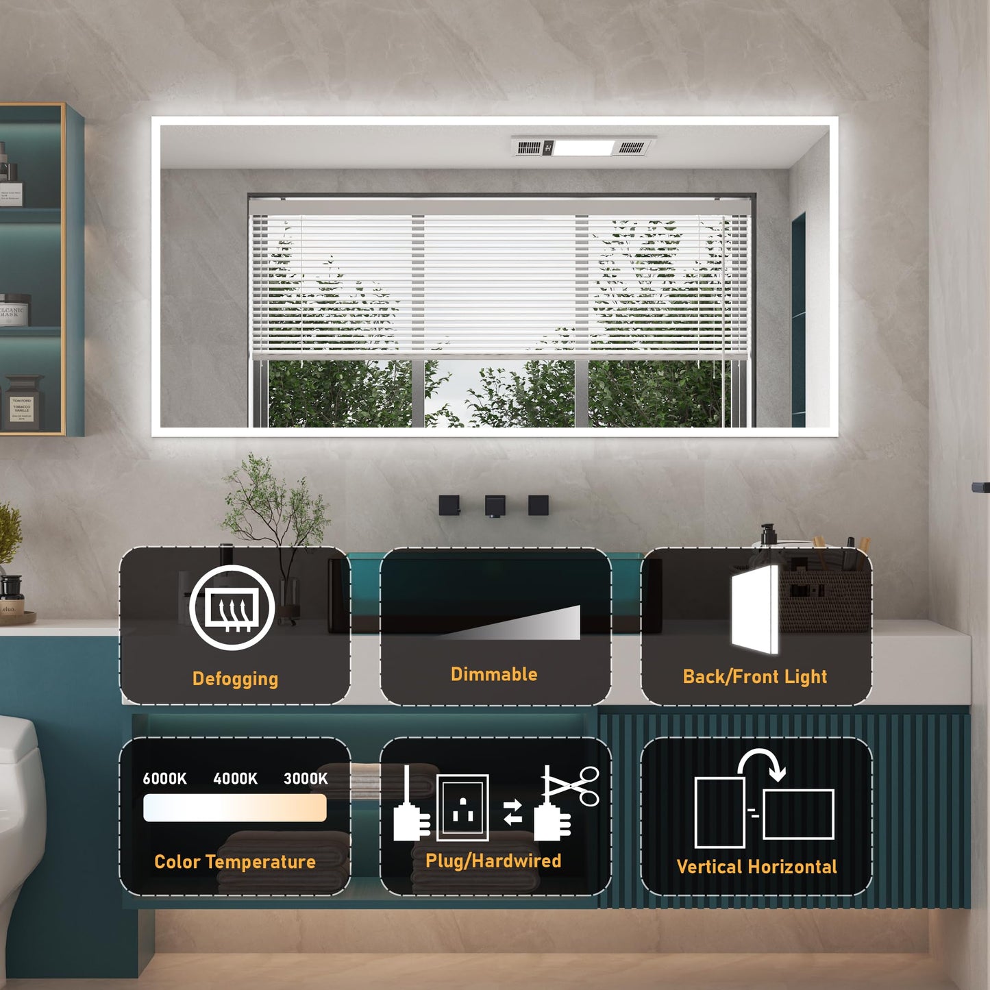 WELLFOR LED Mirror – Anti-Fog