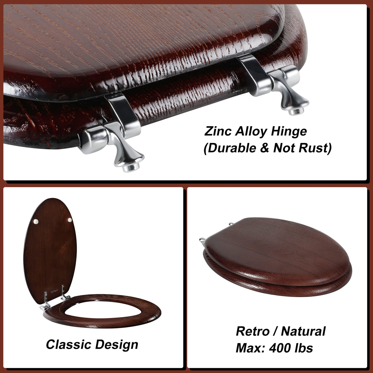 Angel Shield Wood Toilet Seat
