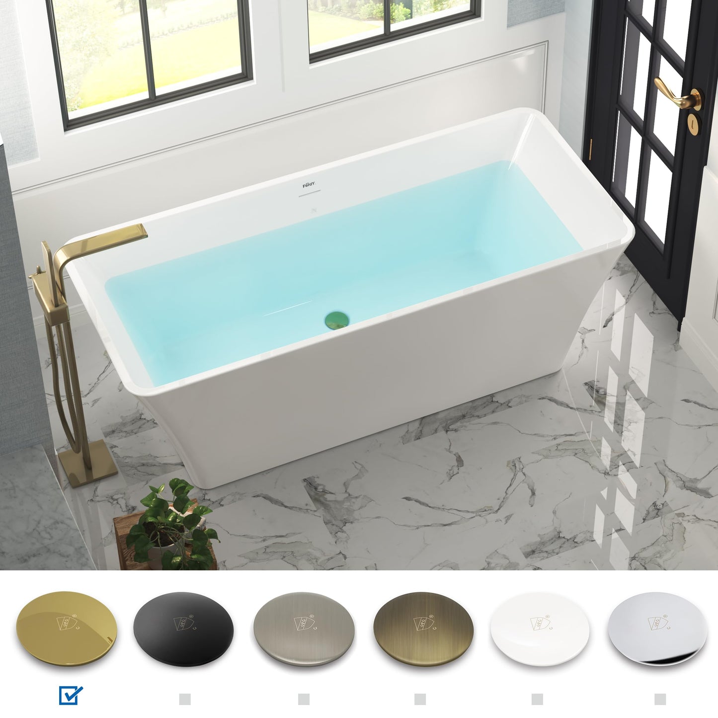 67" FerdY Maui Acrylic Tub
