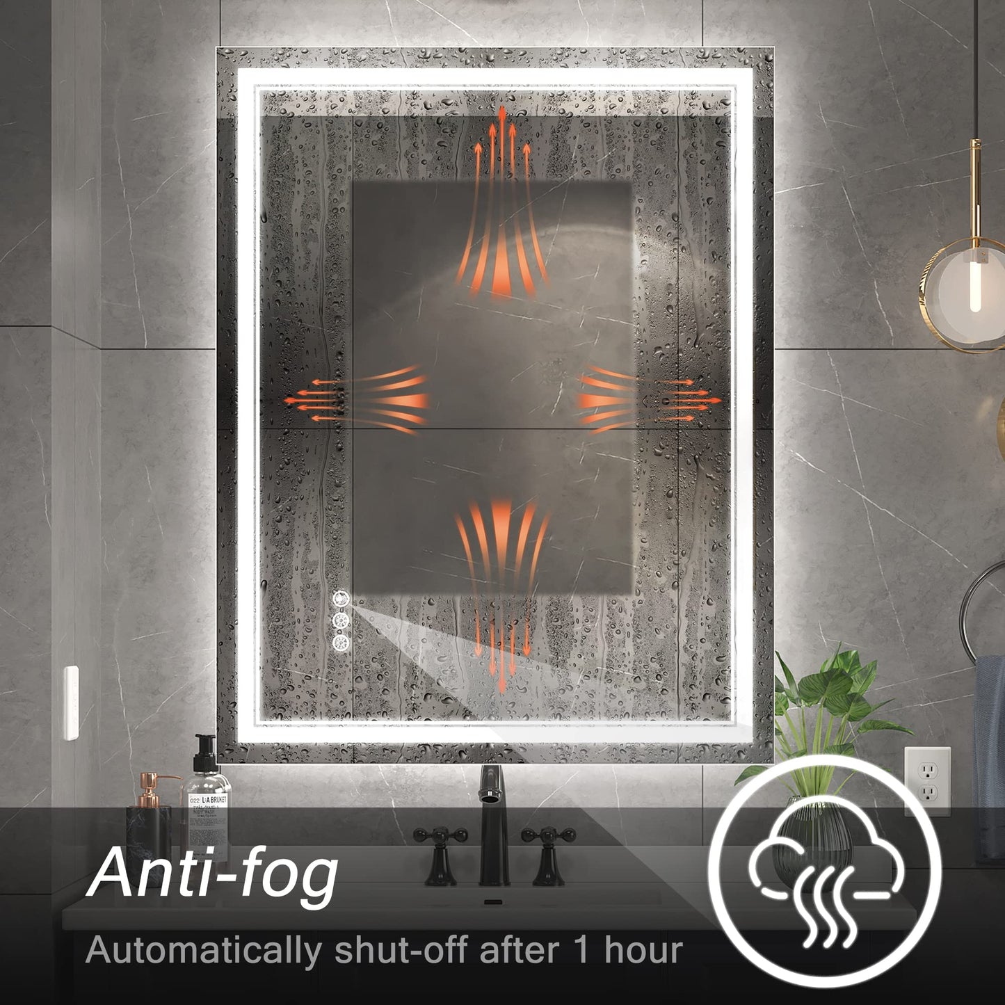 110x40" LED Bathroom Mirror