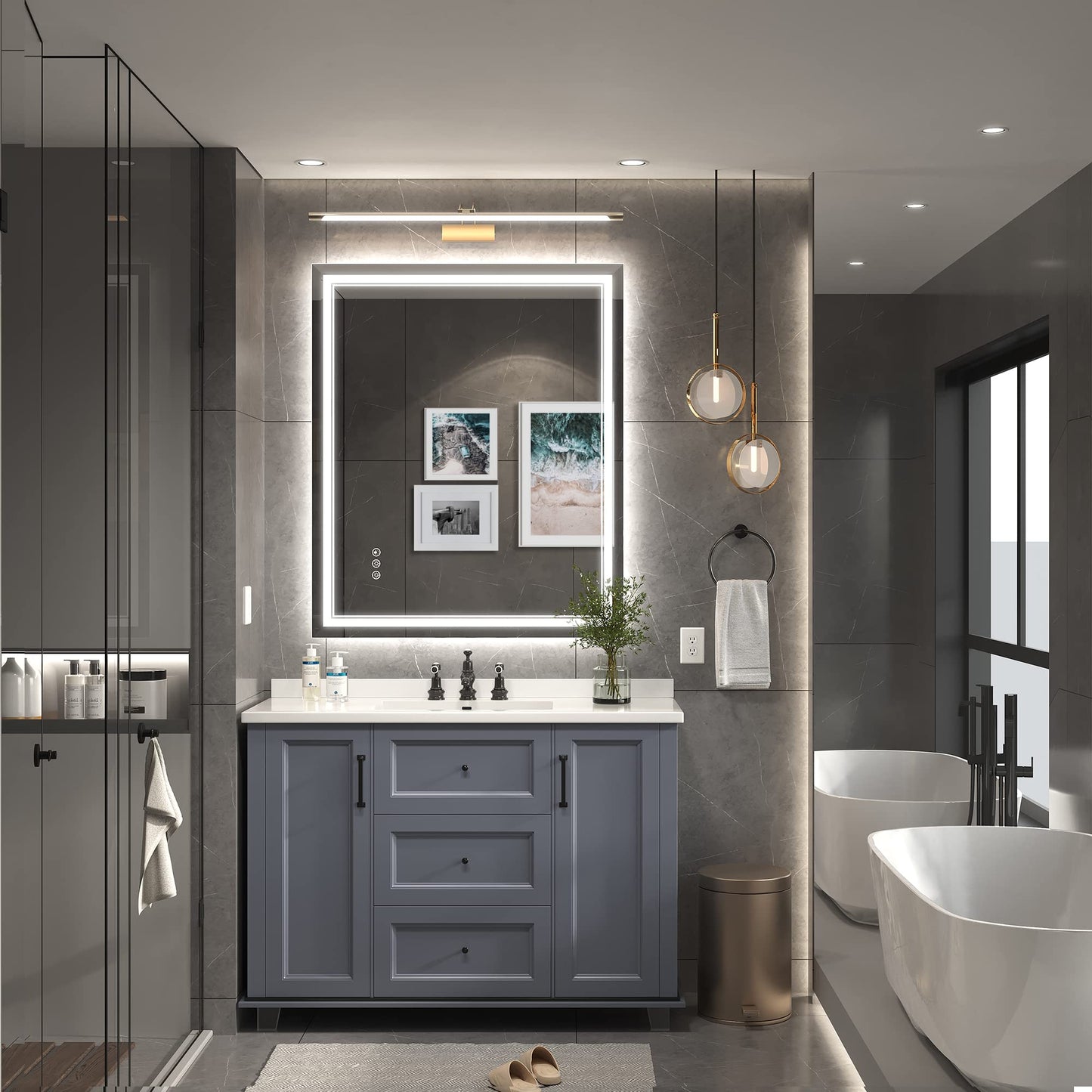 110x40" LED Bathroom Mirror