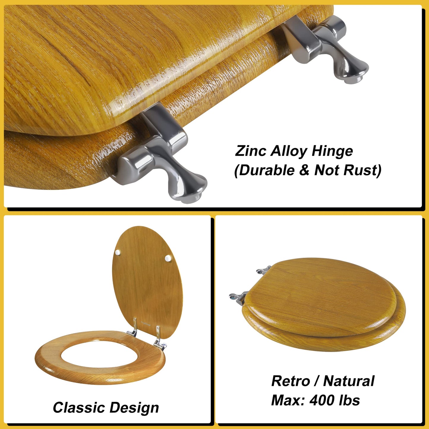 Angel Shield Wood Toilet Seat