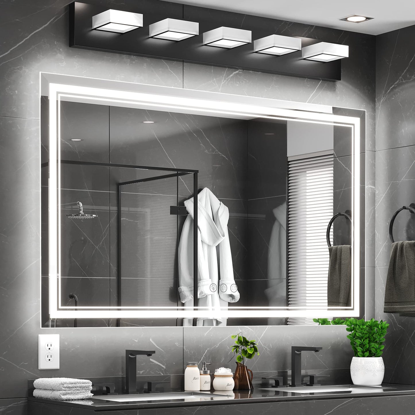 110x40" LED Bathroom Mirror