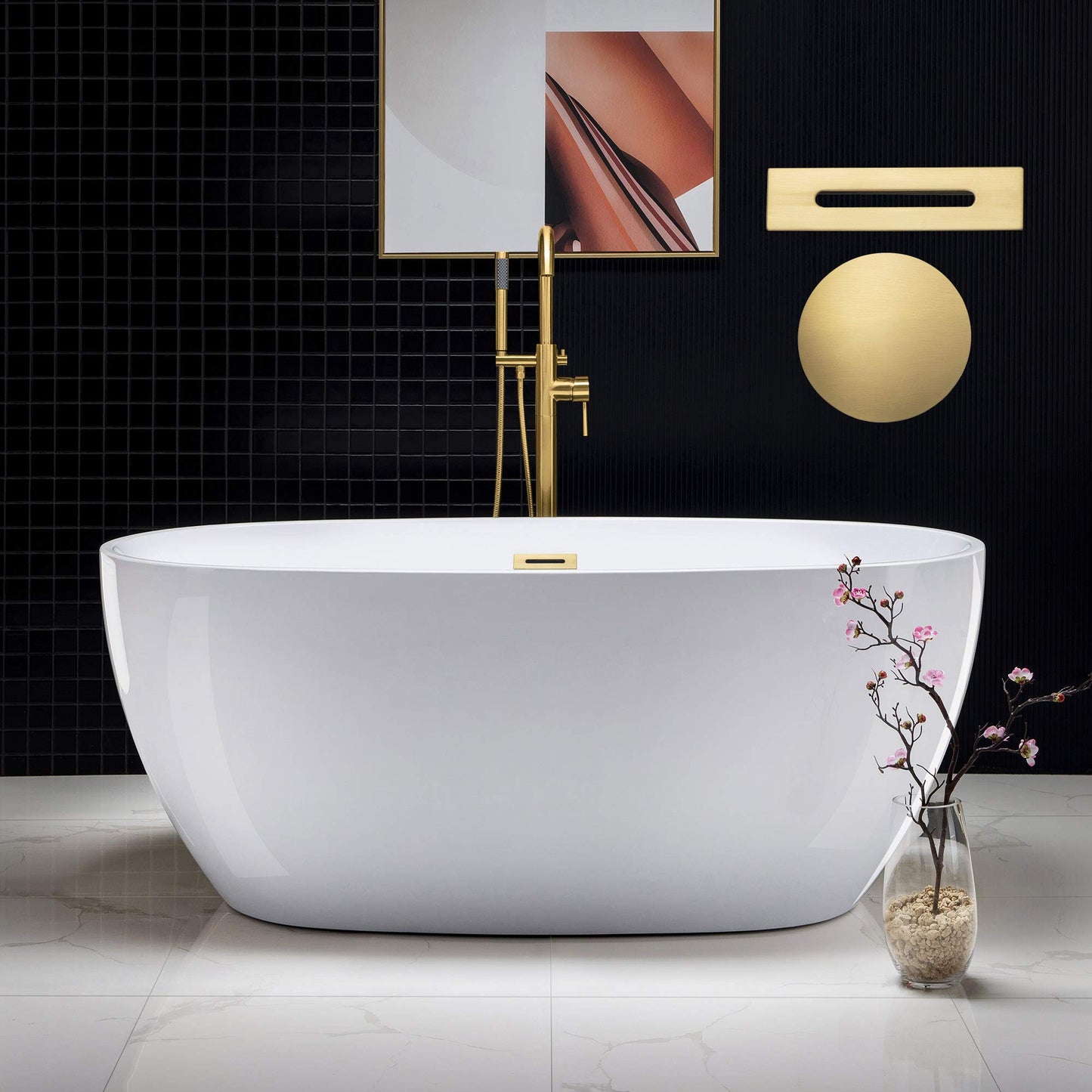 59" WOODBRIDGE Tub - White