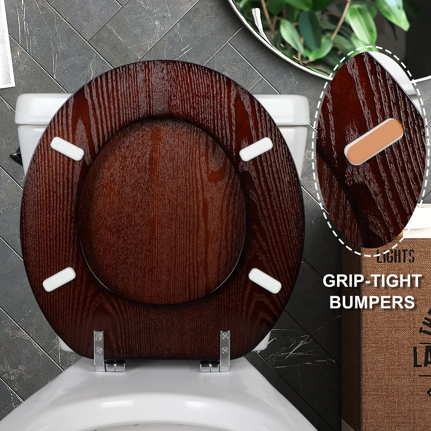 Angel Shield Wood Toilet Seat