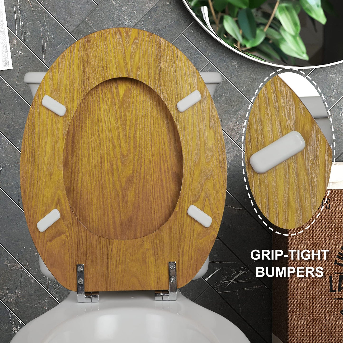 Angel Shield Wood Toilet Seat