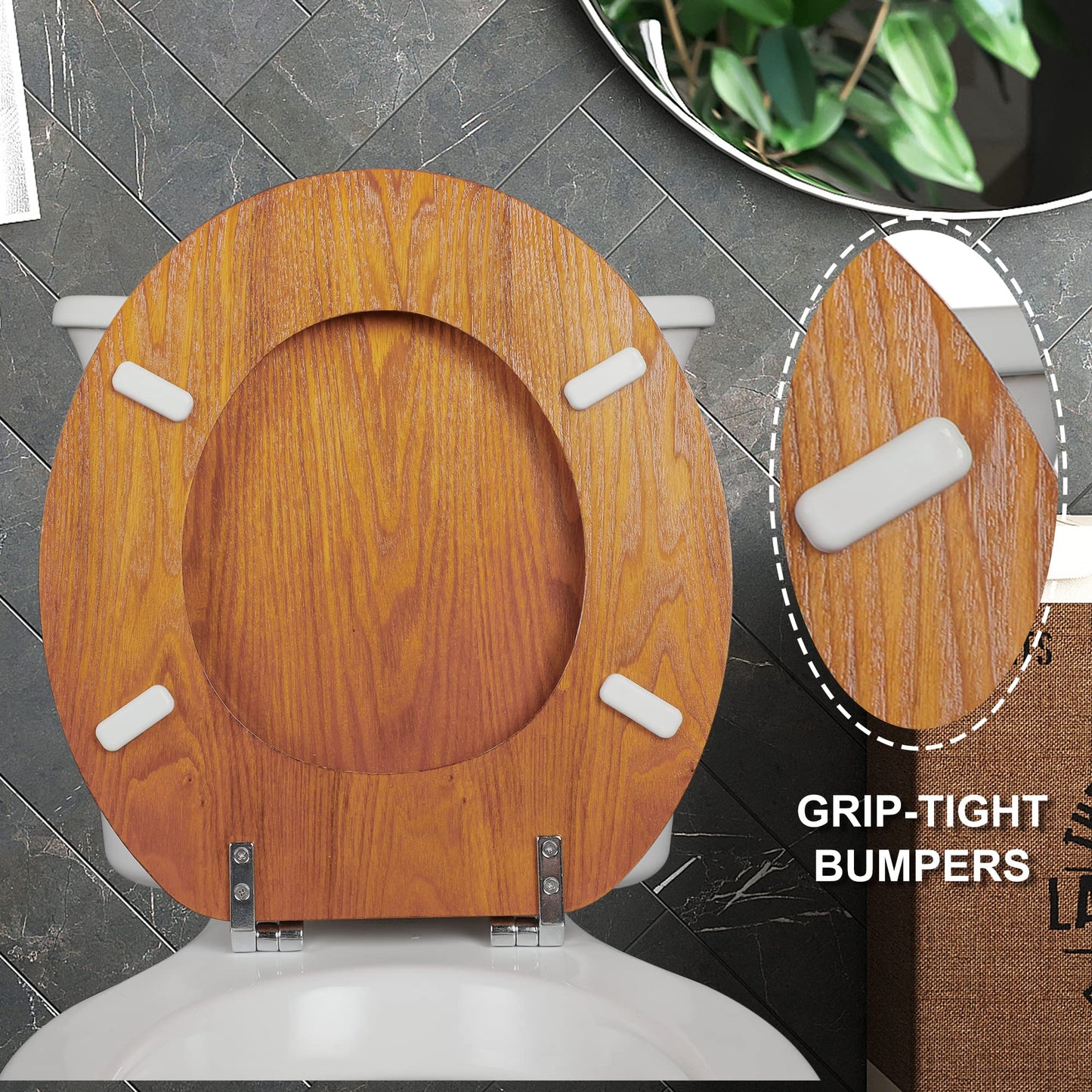 Angel Shield Wood Toilet Seat